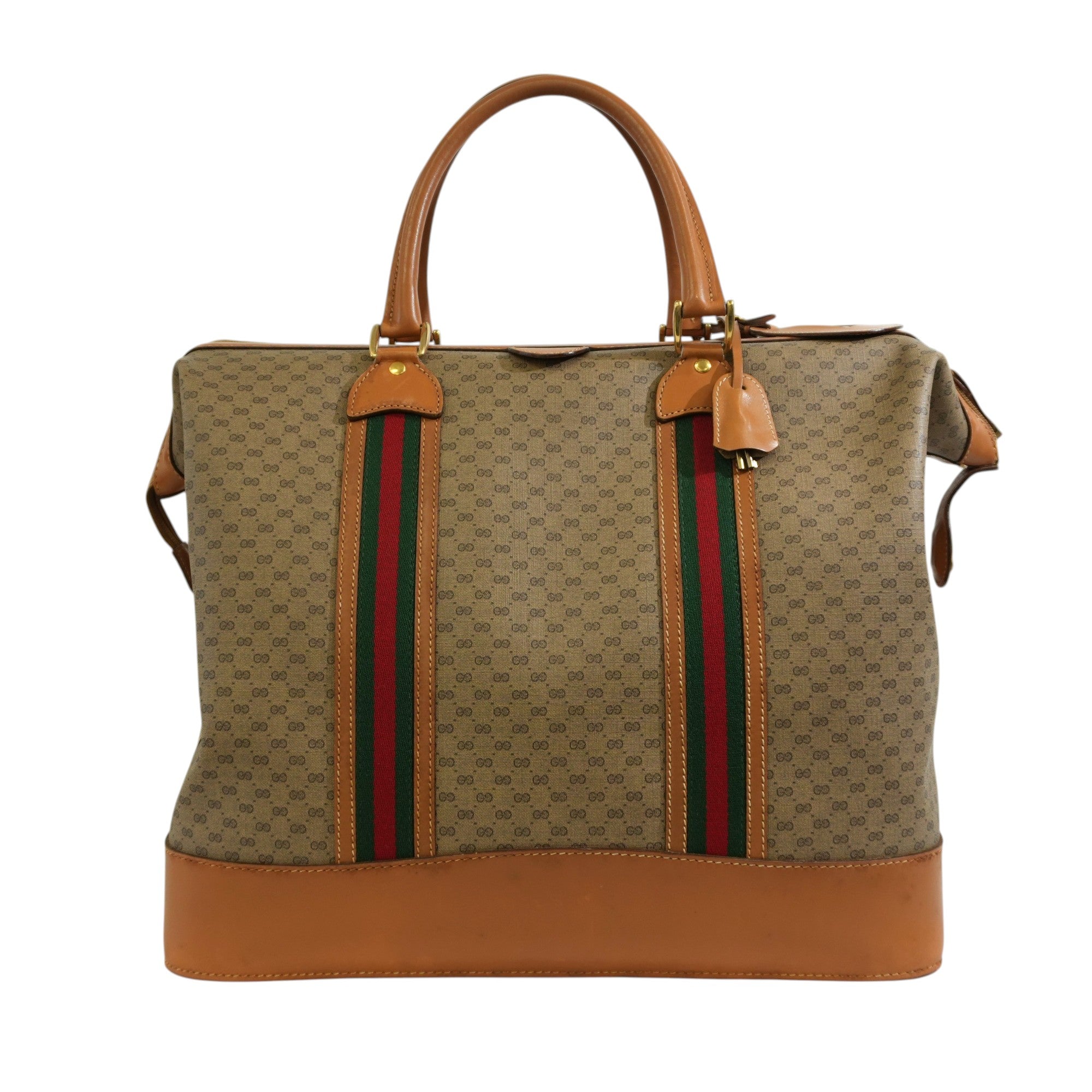 Pre-owned Gucci Supreme Travel Bag Brown