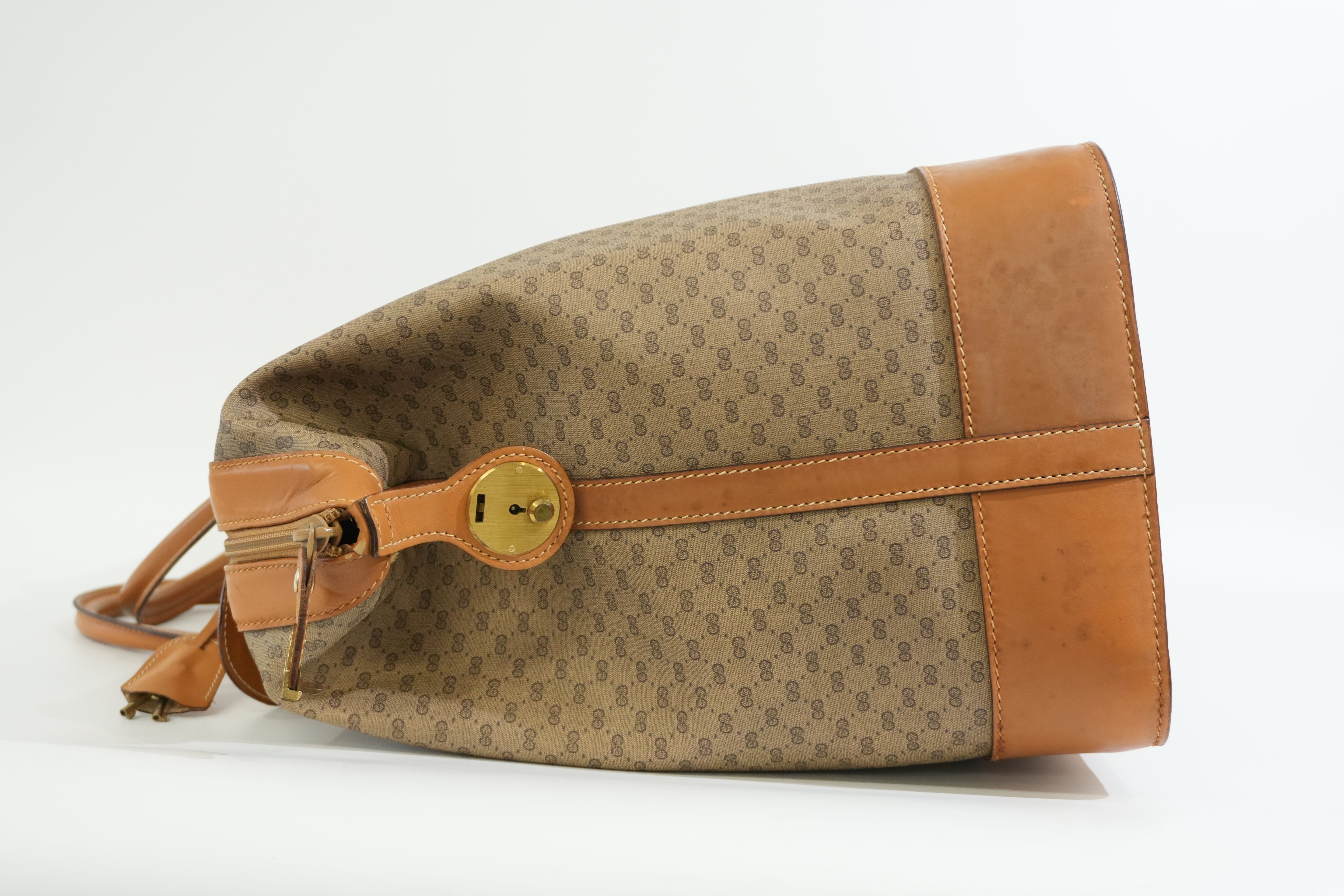 Pre-owned Gucci Supreme Travel Bag Brown