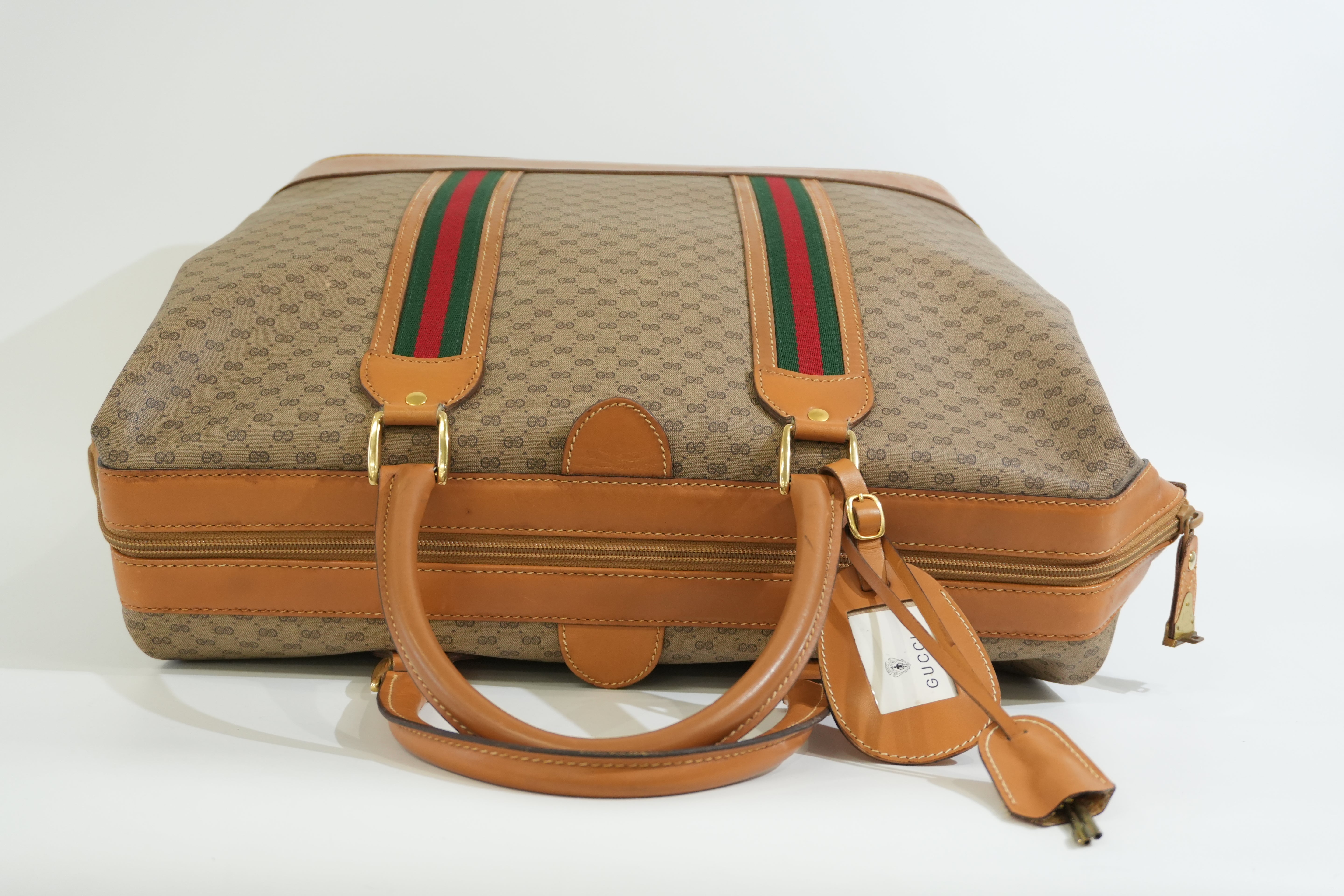 Pre-owned Gucci Supreme Travel Bag Brown