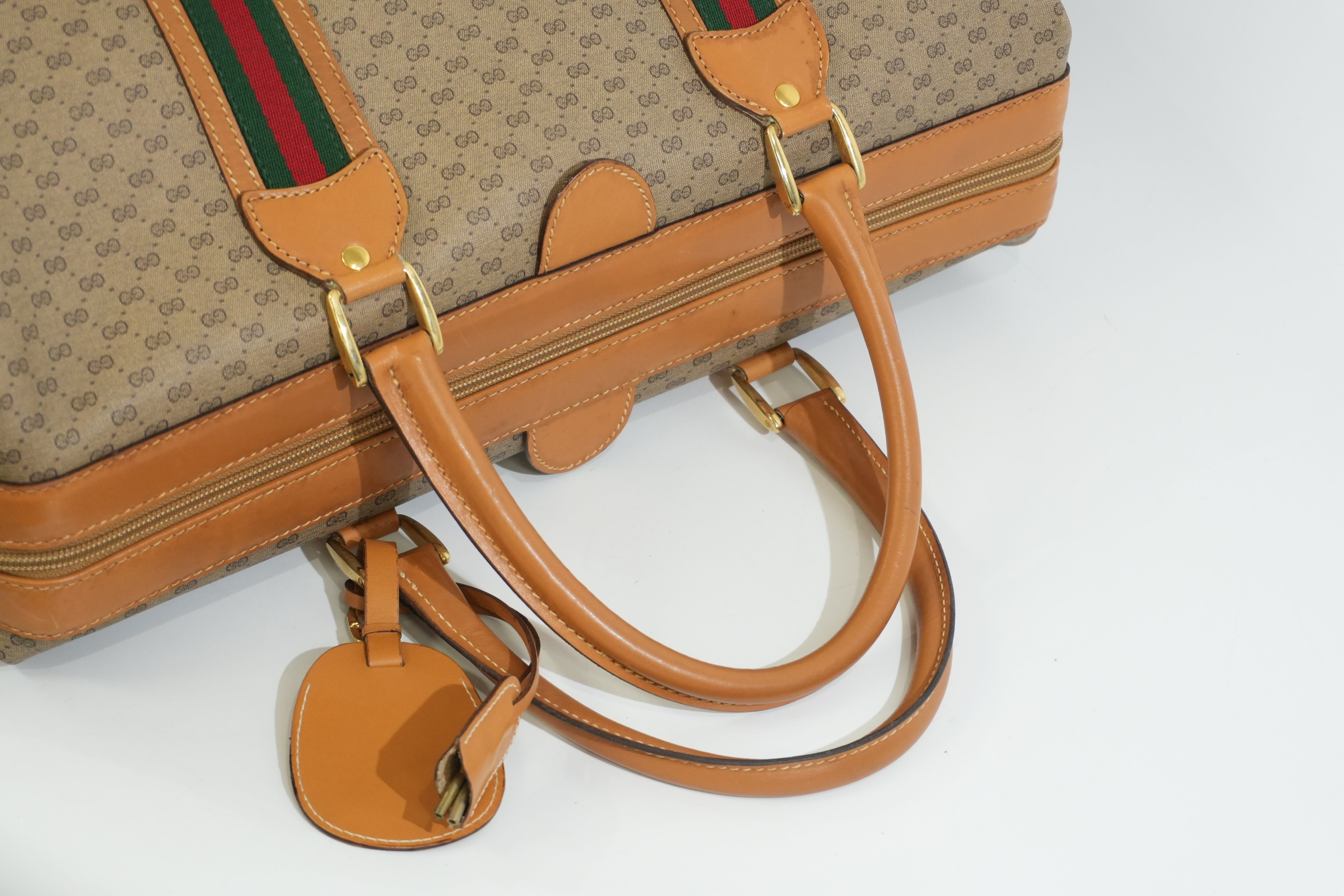 Pre-owned Gucci Supreme Travel Bag Brown