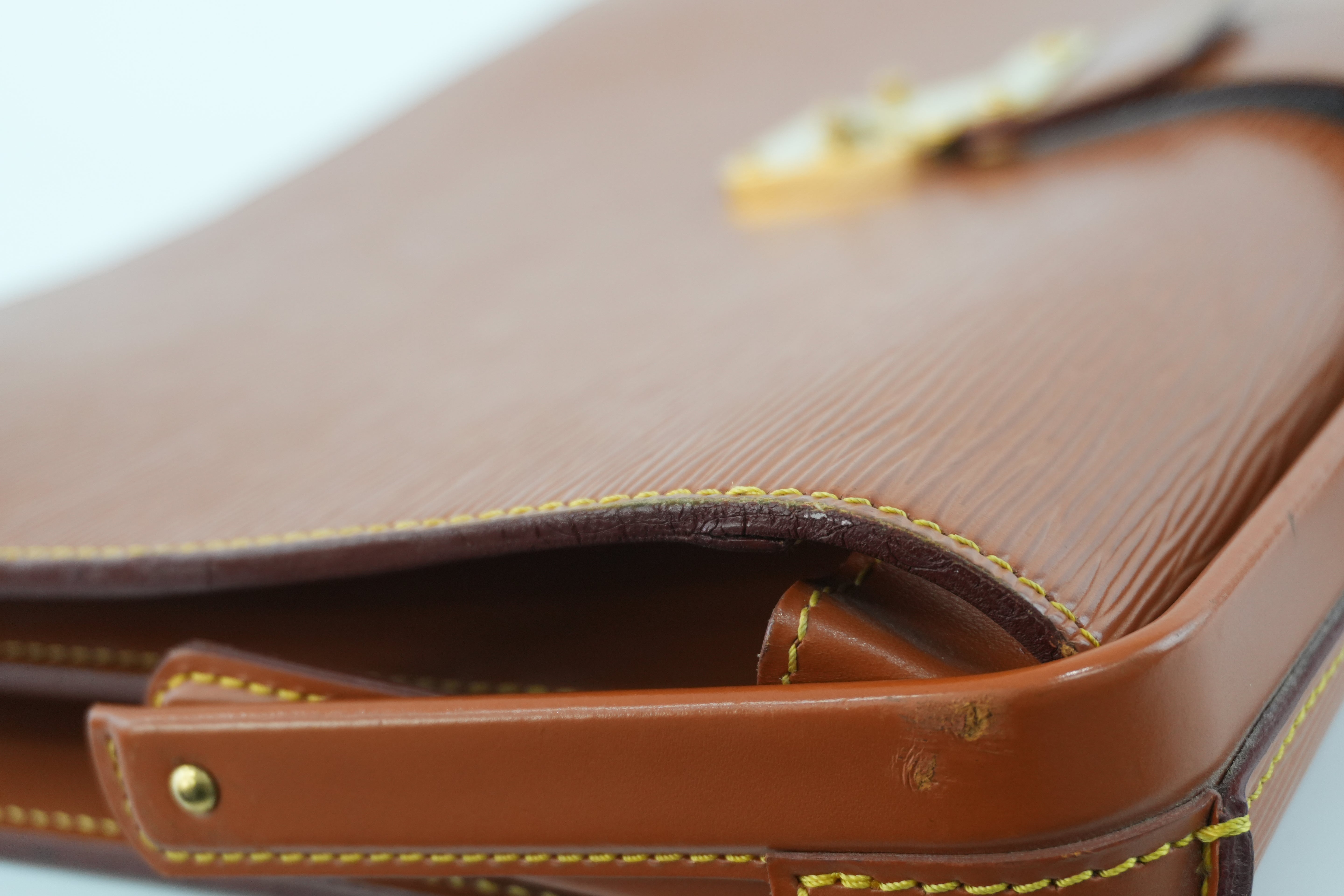 Louis Vuitton Briefcase Epi Kenya Brown Used