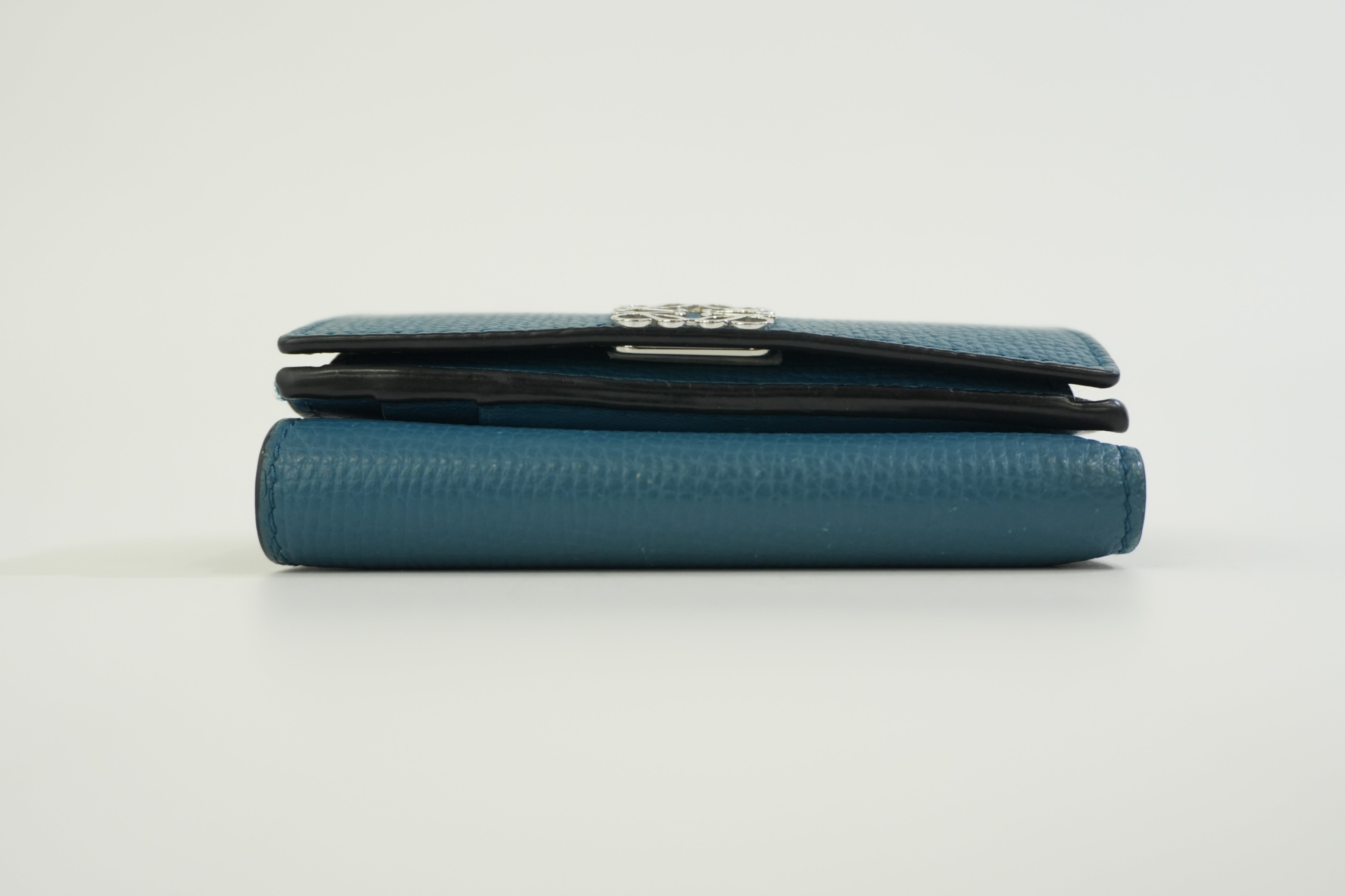 Pre-owned Loewe Trifold Wallet Blue