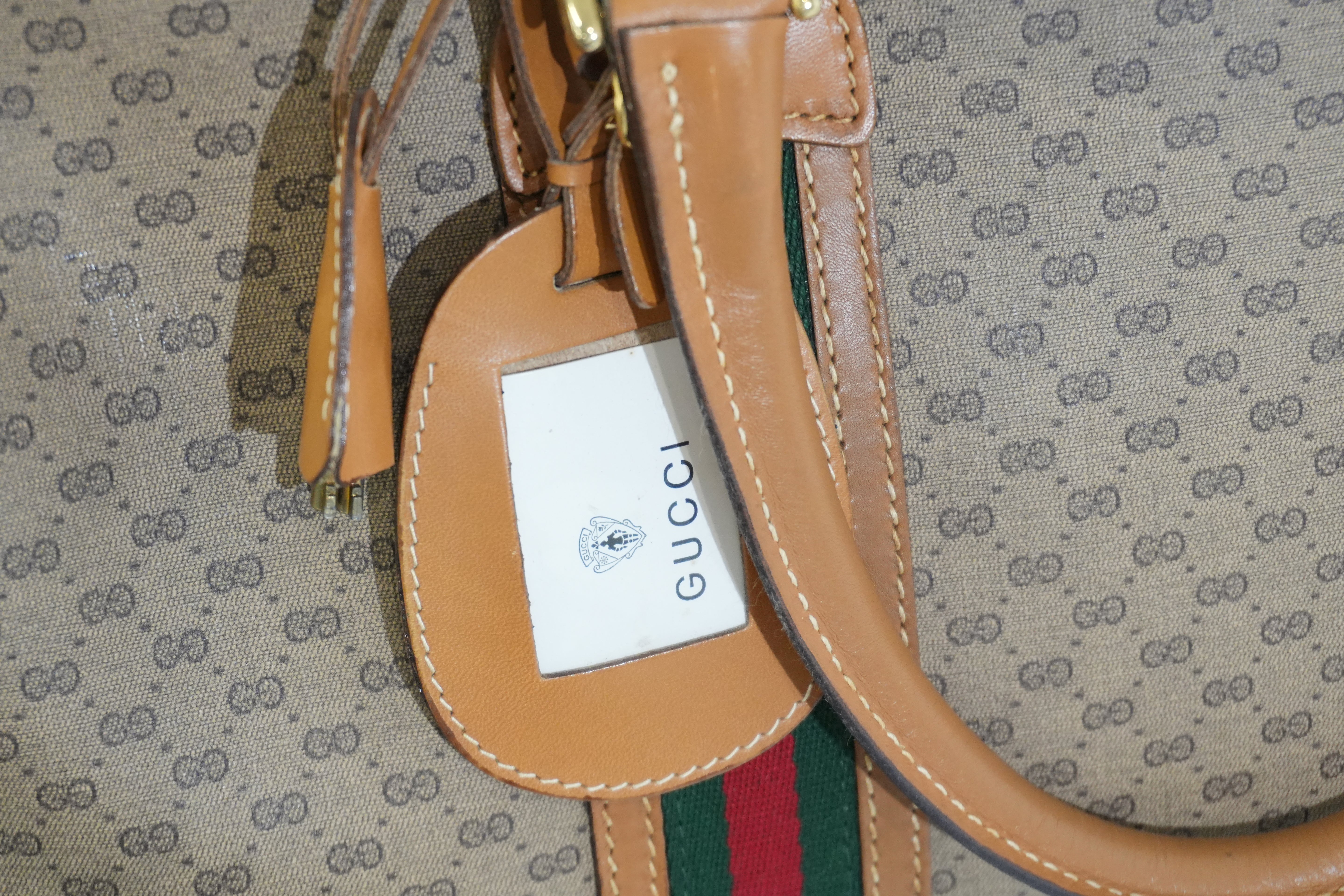 Pre-owned Gucci Supreme Travel Bag Brown
