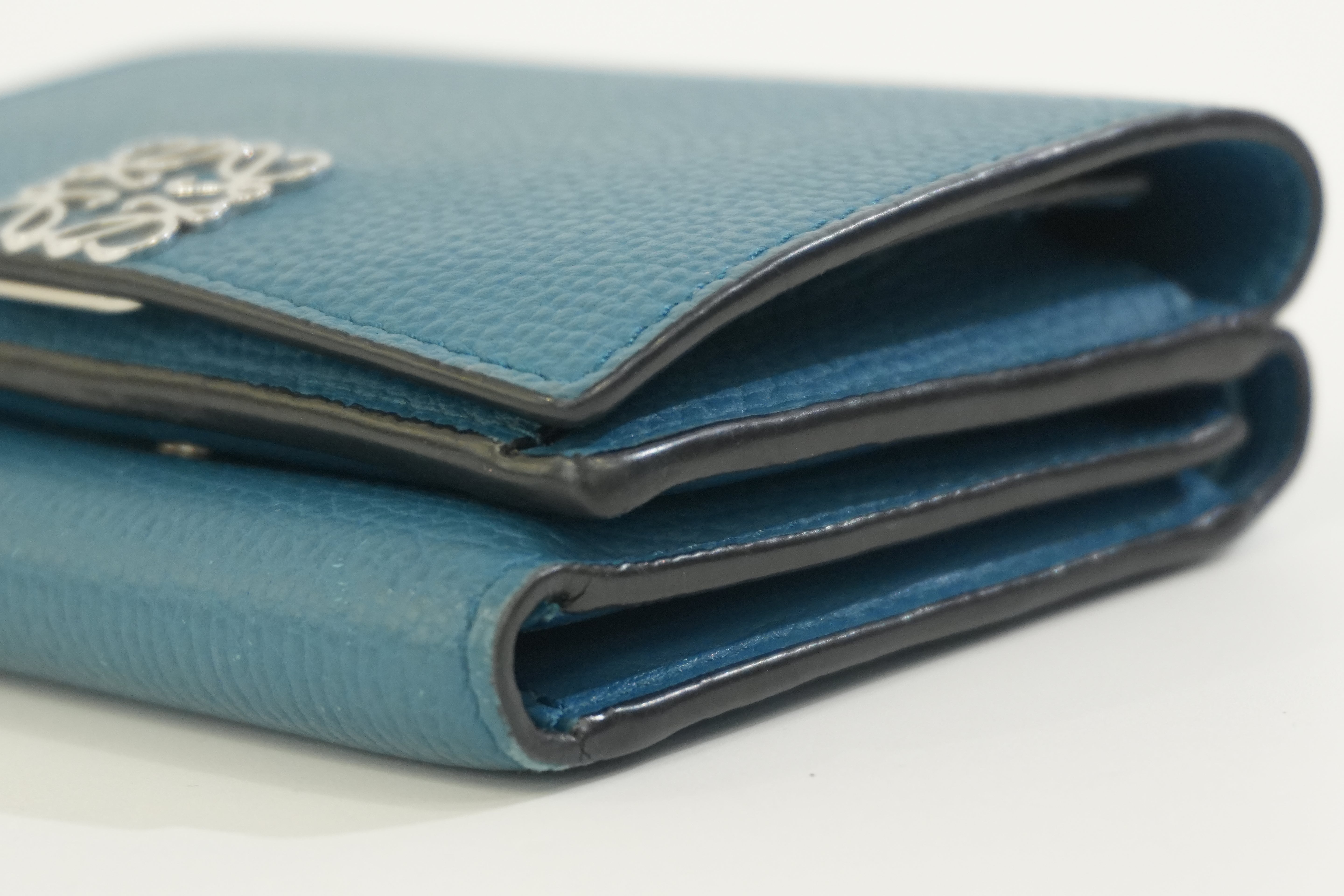Pre-owned Loewe Trifold Wallet Blue