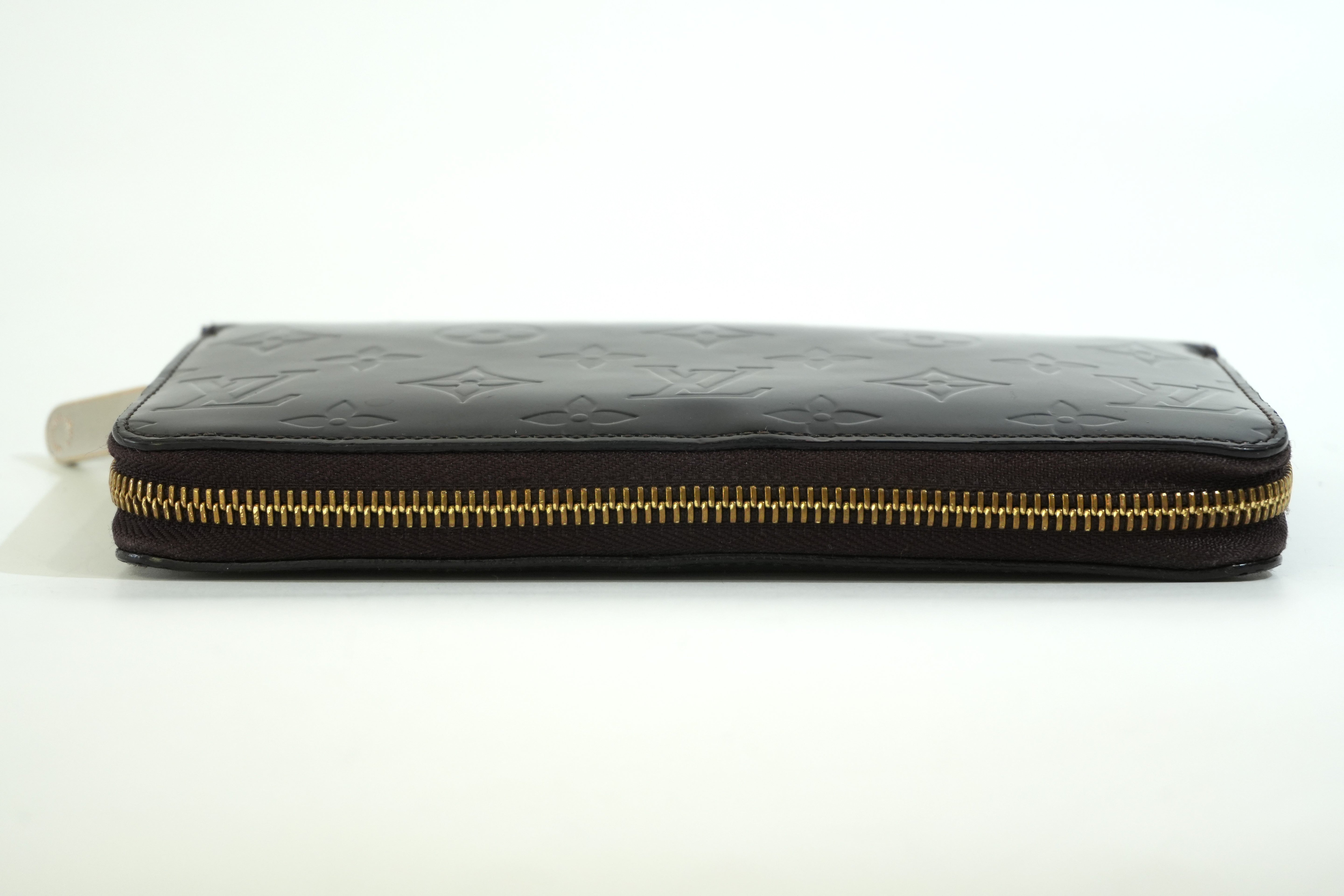 Pre-owned Louis Vuitton Vernis Zippy Long Wallet Amarante