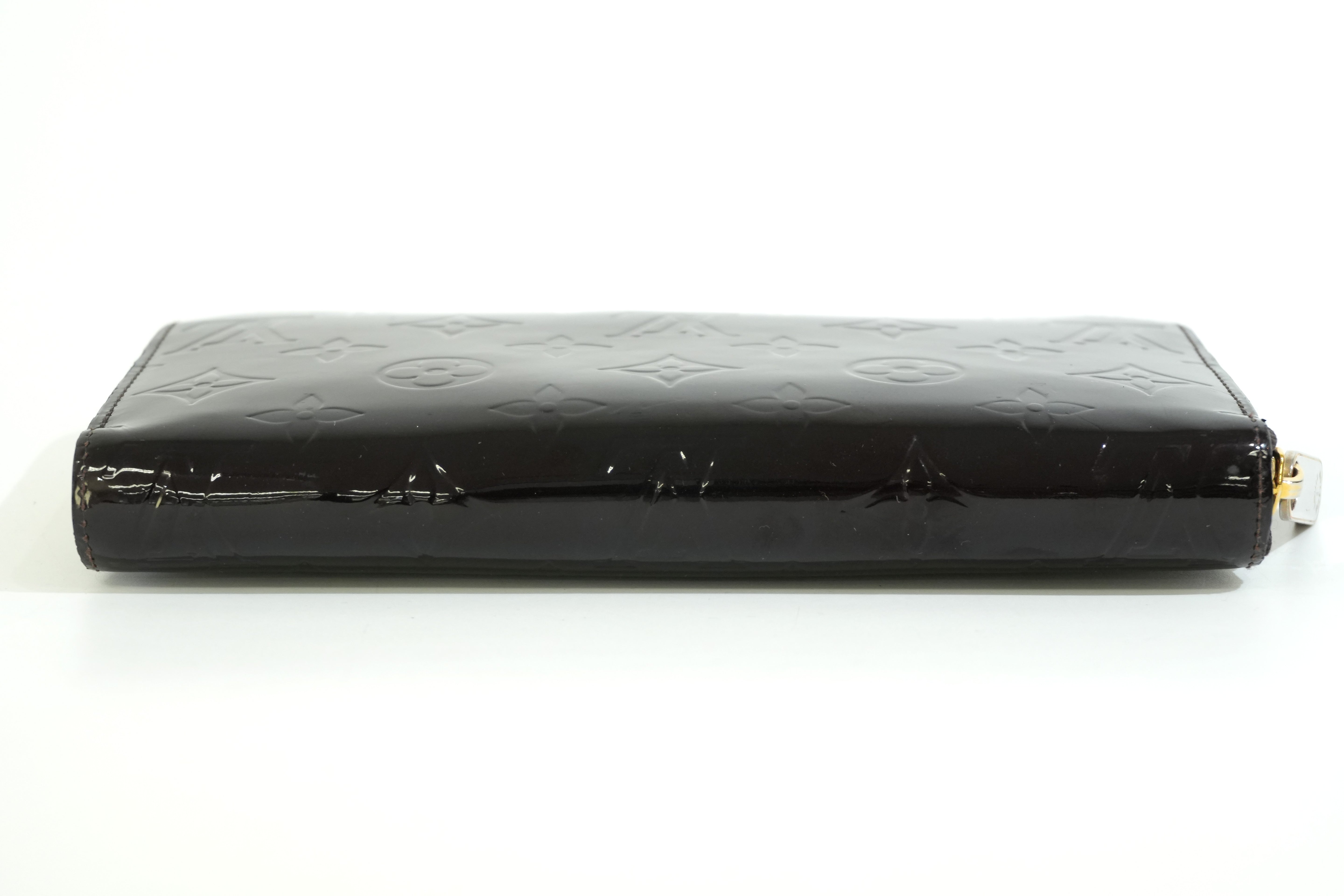 Pre-owned Louis Vuitton Vernis Zippy Long Wallet Amarante