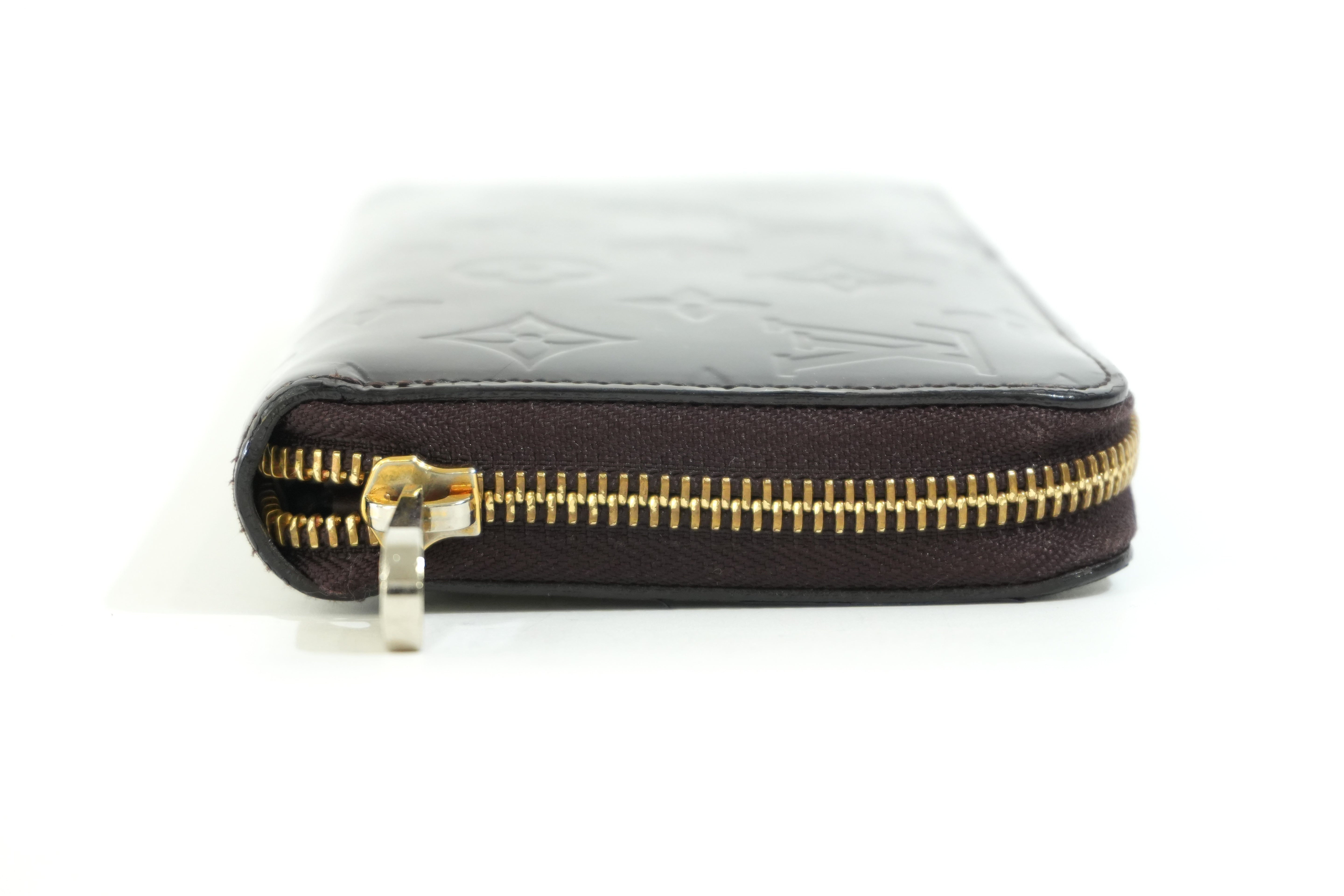 Pre-owned Louis Vuitton Vernis Zippy Long Wallet Amarante