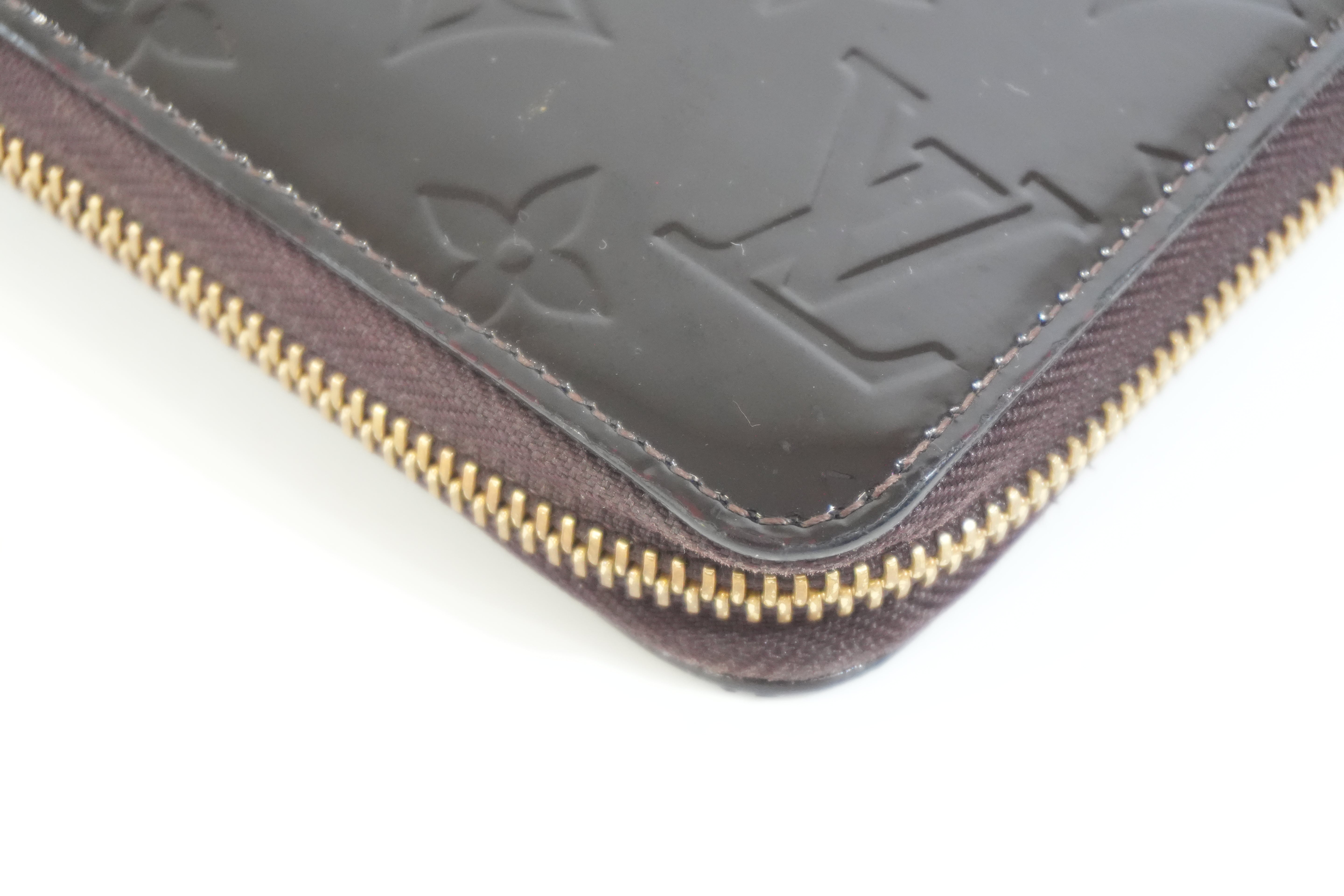 Pre-owned Louis Vuitton Vernis Zippy Long Wallet Amarante