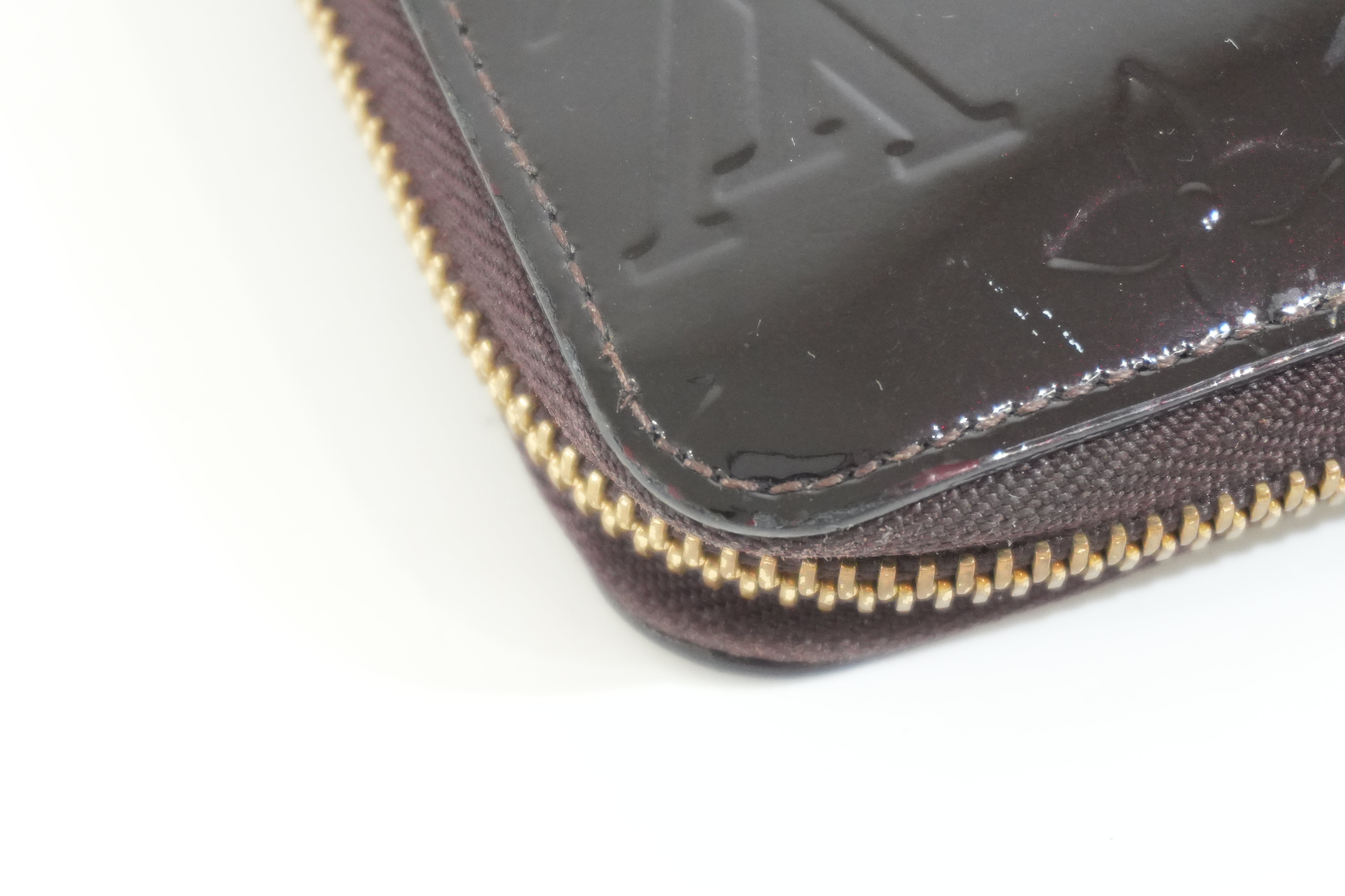 Pre-owned Louis Vuitton Vernis Zippy Long Wallet Amarante