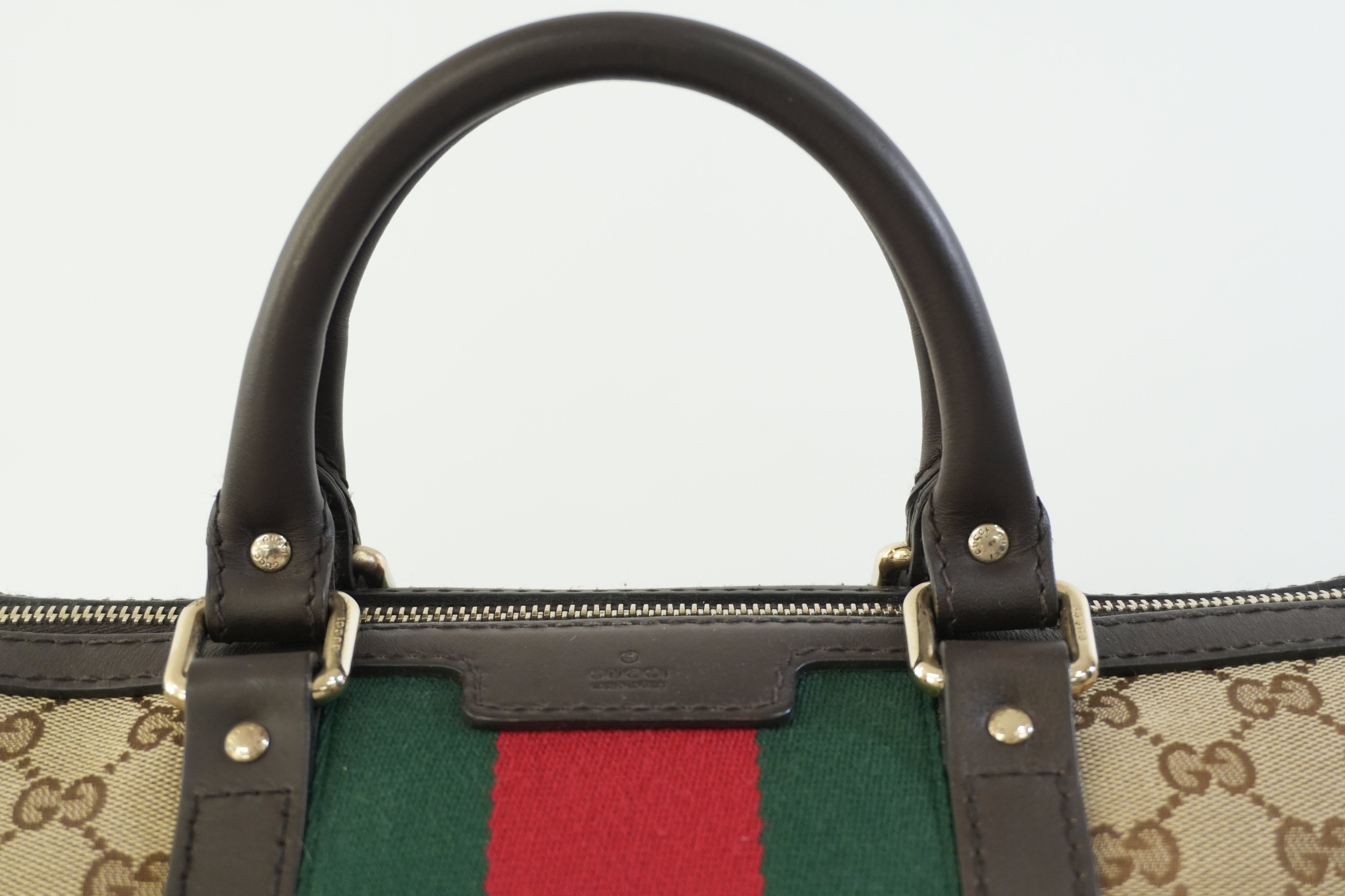 Pre-owned Gucci Fabric Canvas Two Way Sheryline Boston Shoulder Bag