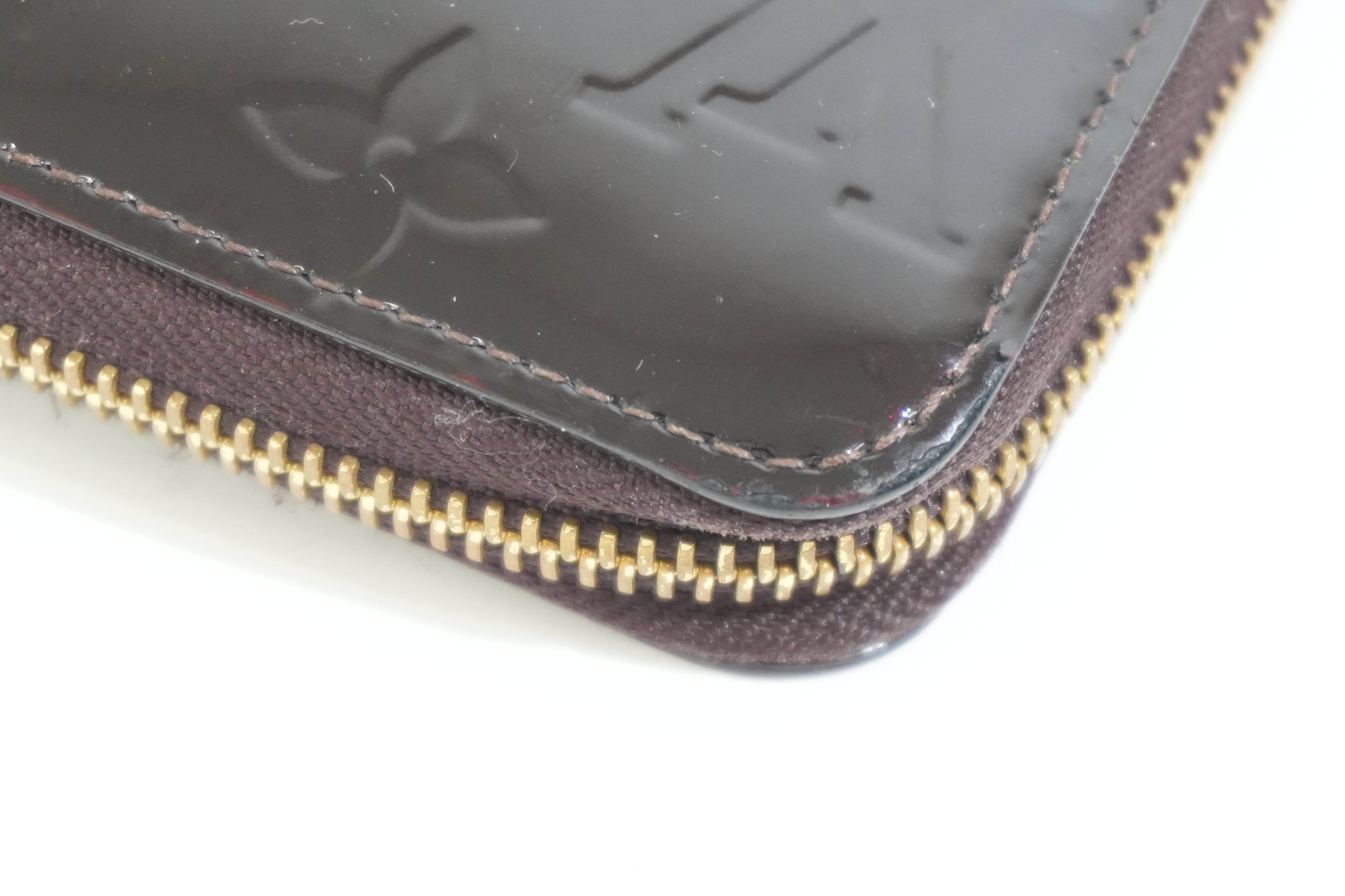 Pre-owned Louis Vuitton Vernis Zippy Long Wallet Amarante