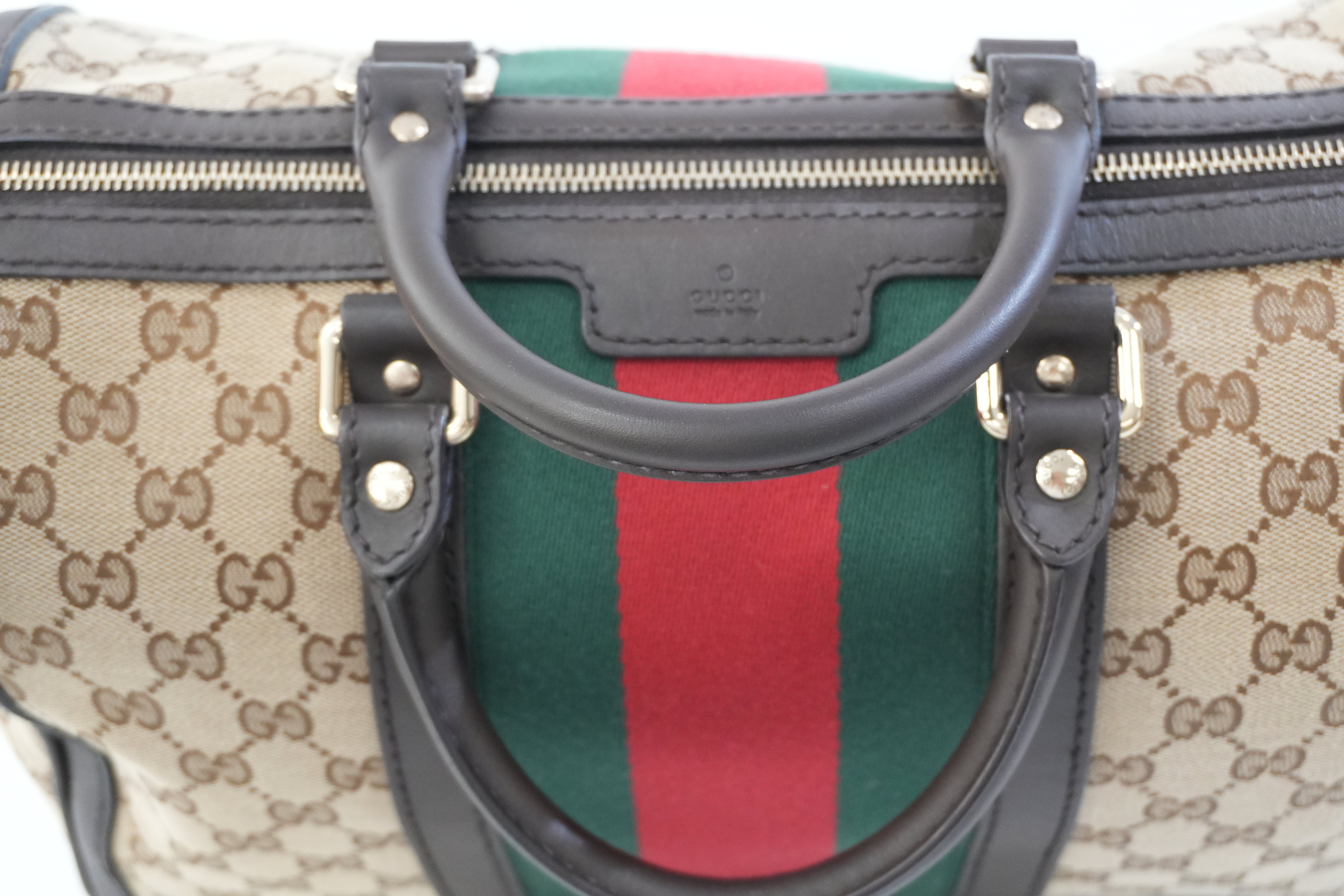 Pre-owned Gucci Fabric Canvas Two Way Sheryline Boston Shoulder Bag