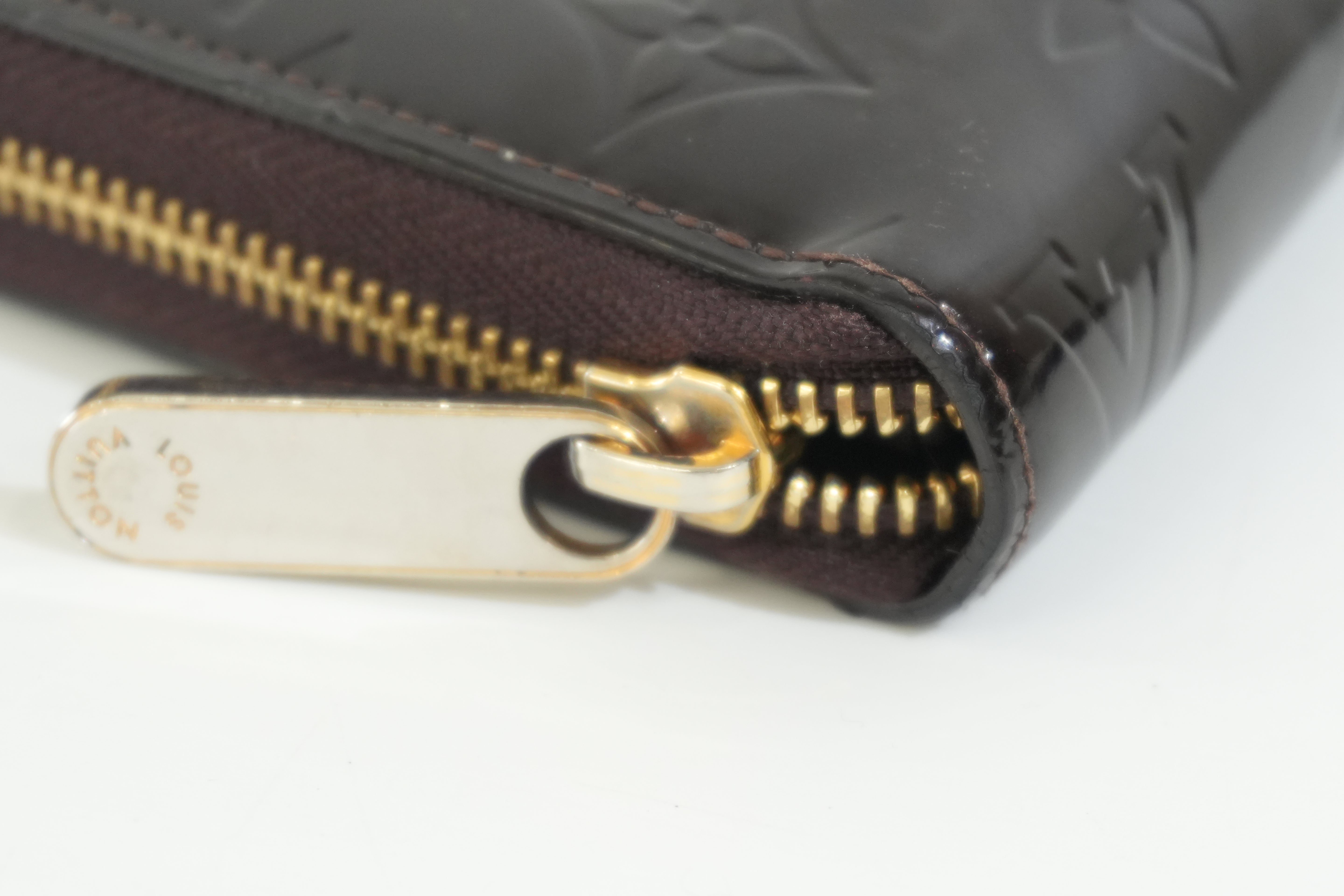 Pre-owned Louis Vuitton Vernis Zippy Long Wallet Amarante