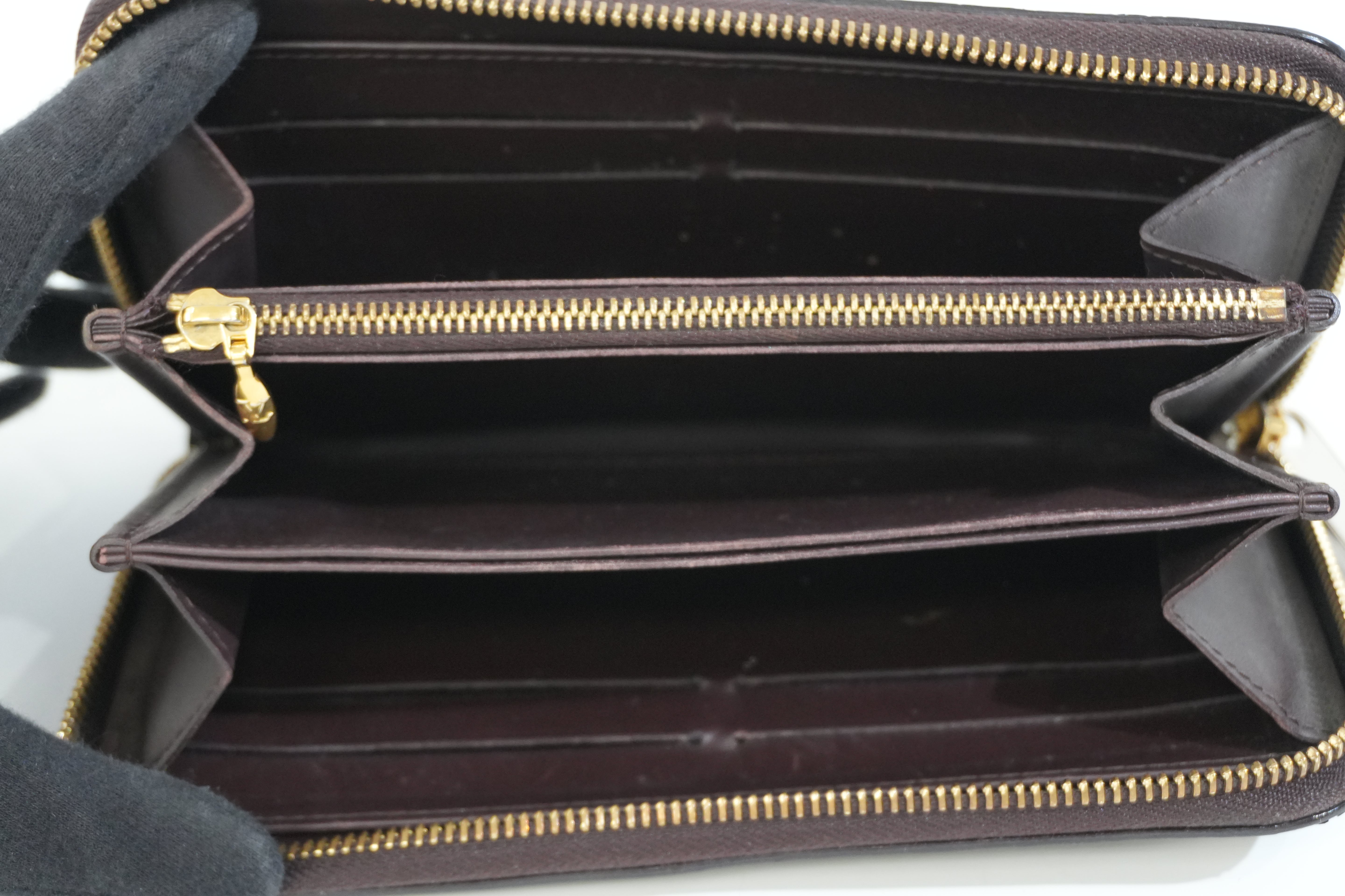 Pre-owned Louis Vuitton Vernis Zippy Long Wallet Amarante