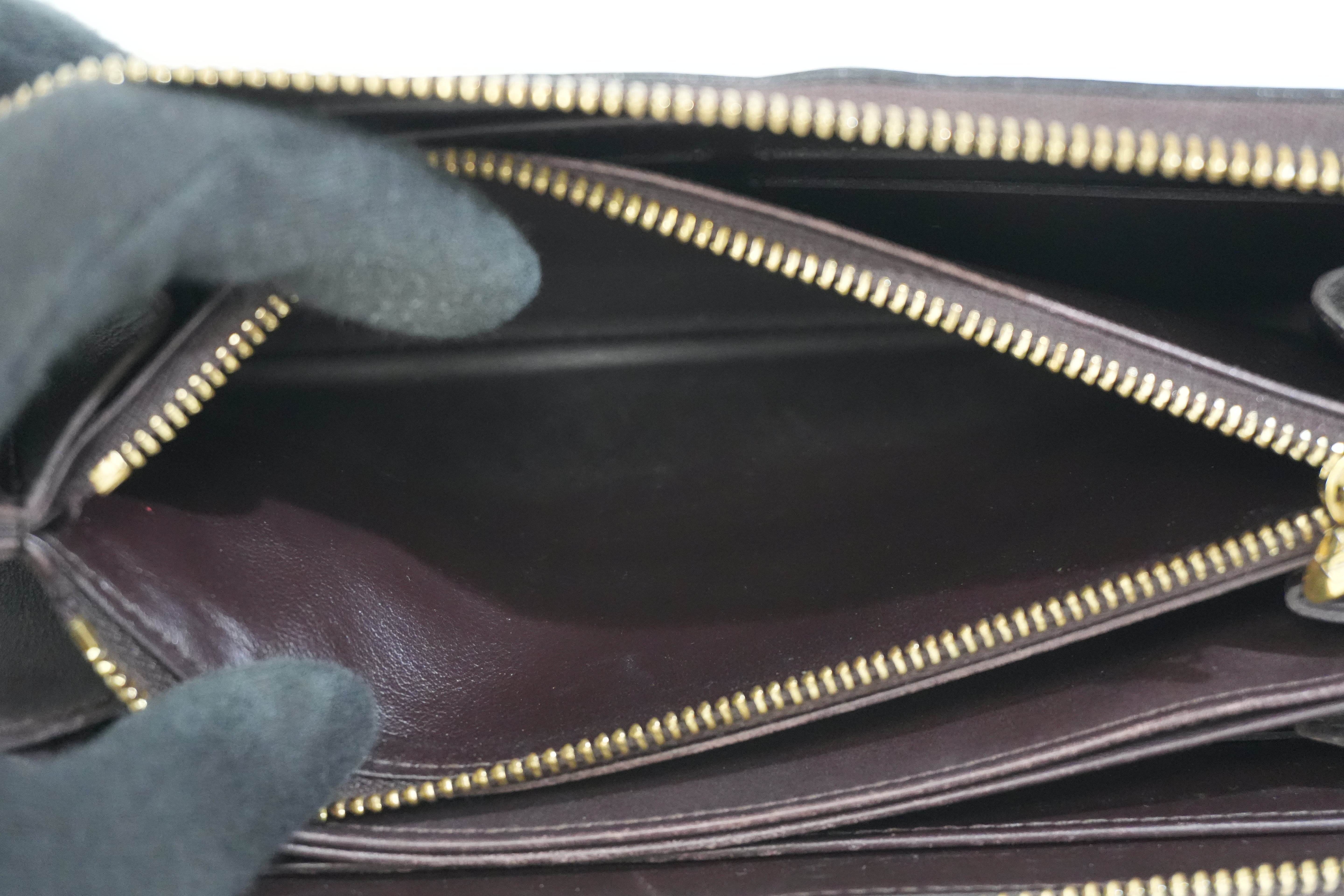Pre-owned Louis Vuitton Vernis Zippy Long Wallet Amarante