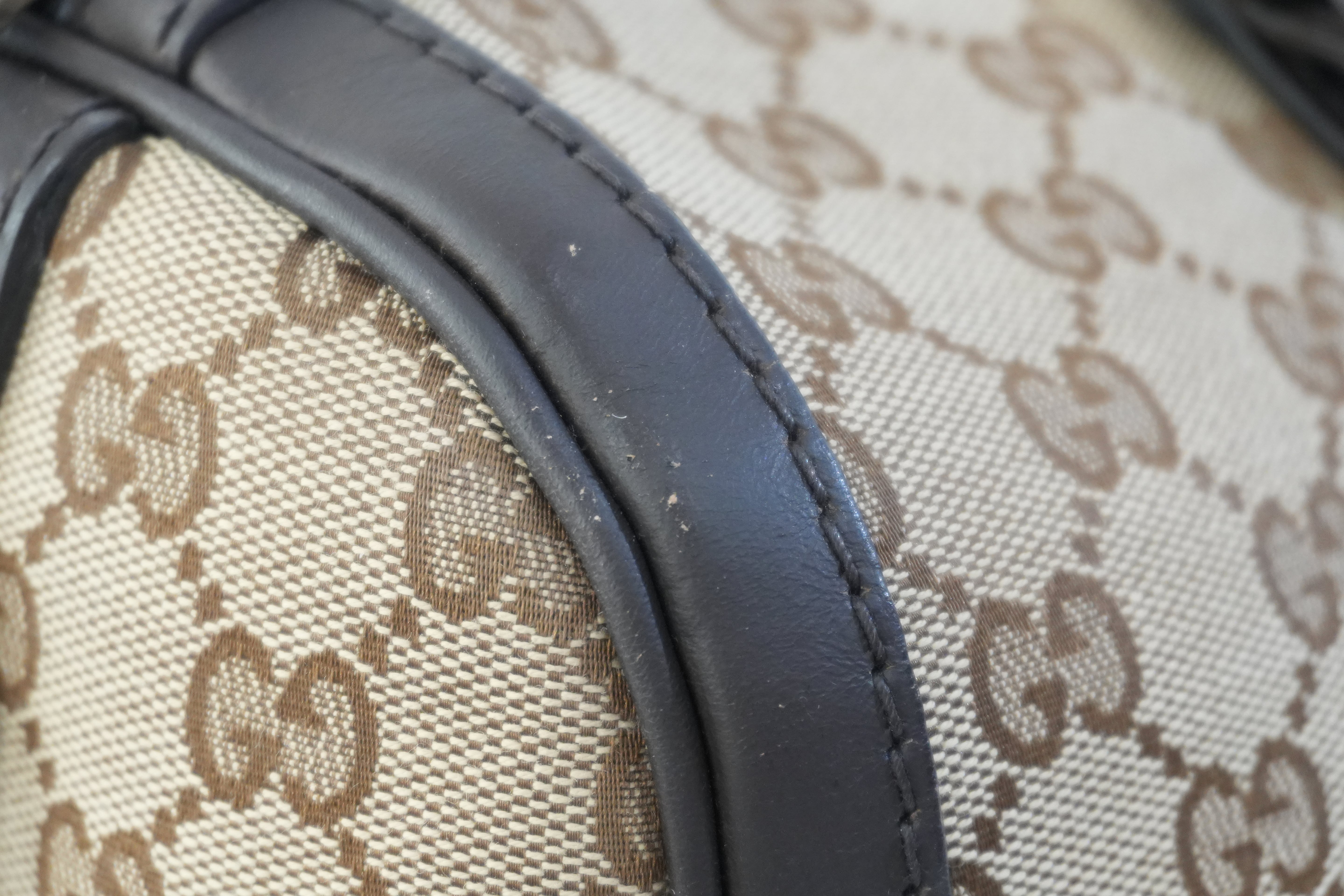 Pre-owned Gucci Fabric Canvas Two Way Sheryline Boston Shoulder Bag