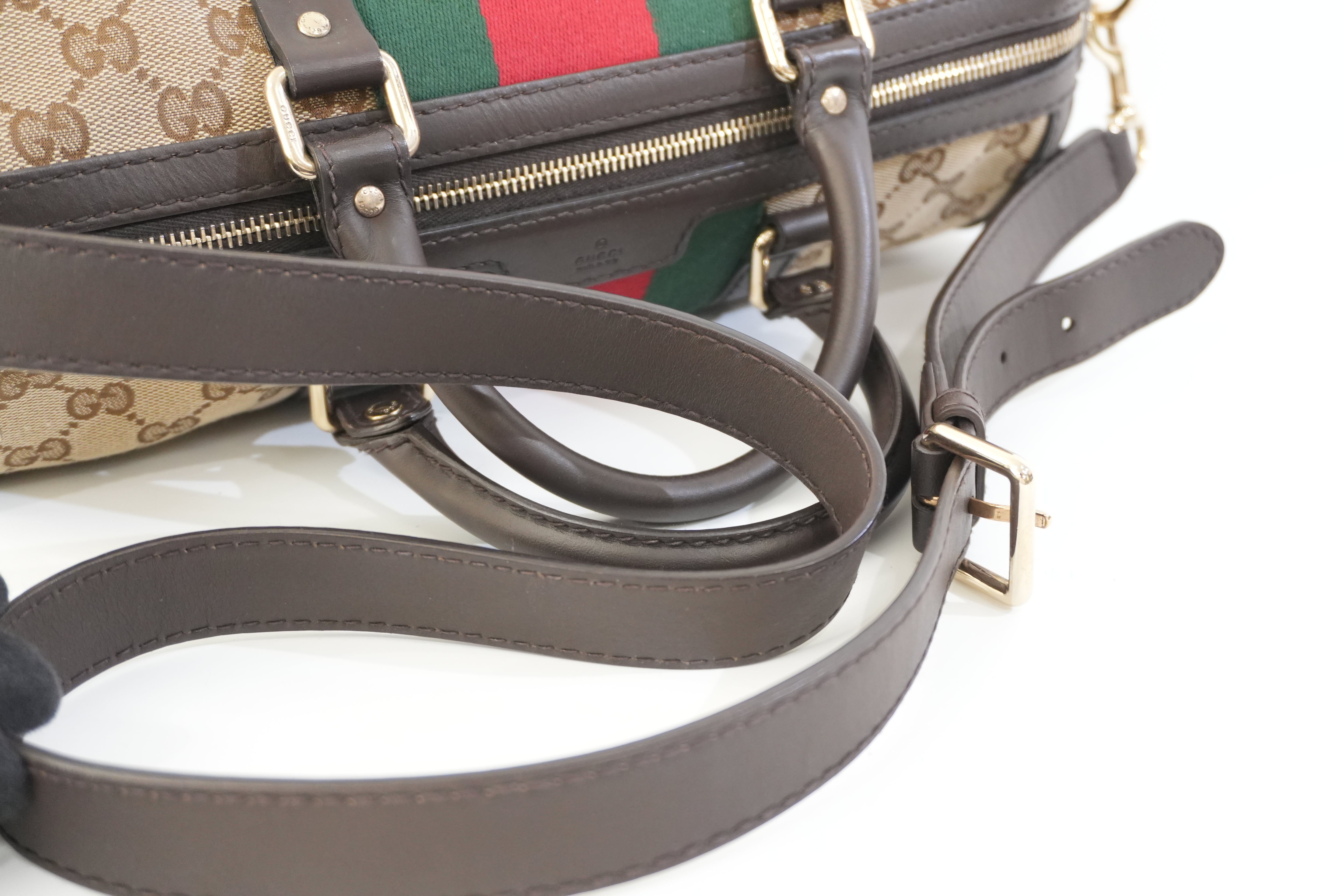 Pre-owned Gucci Fabric Canvas Two Way Sheryline Boston Shoulder Bag