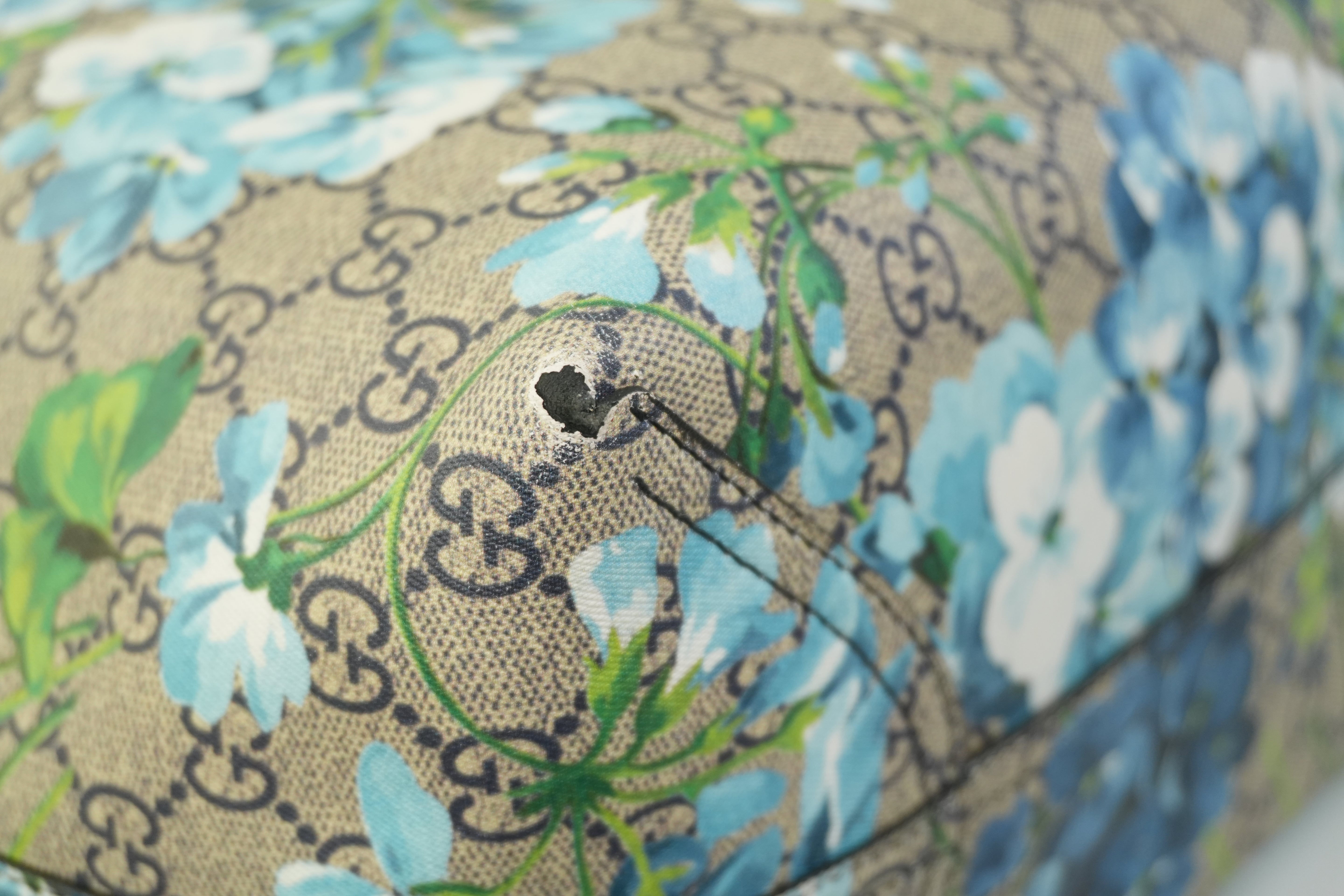 Pre-owned Gucci Canvas Blooms Reversible Tote Bag Blue