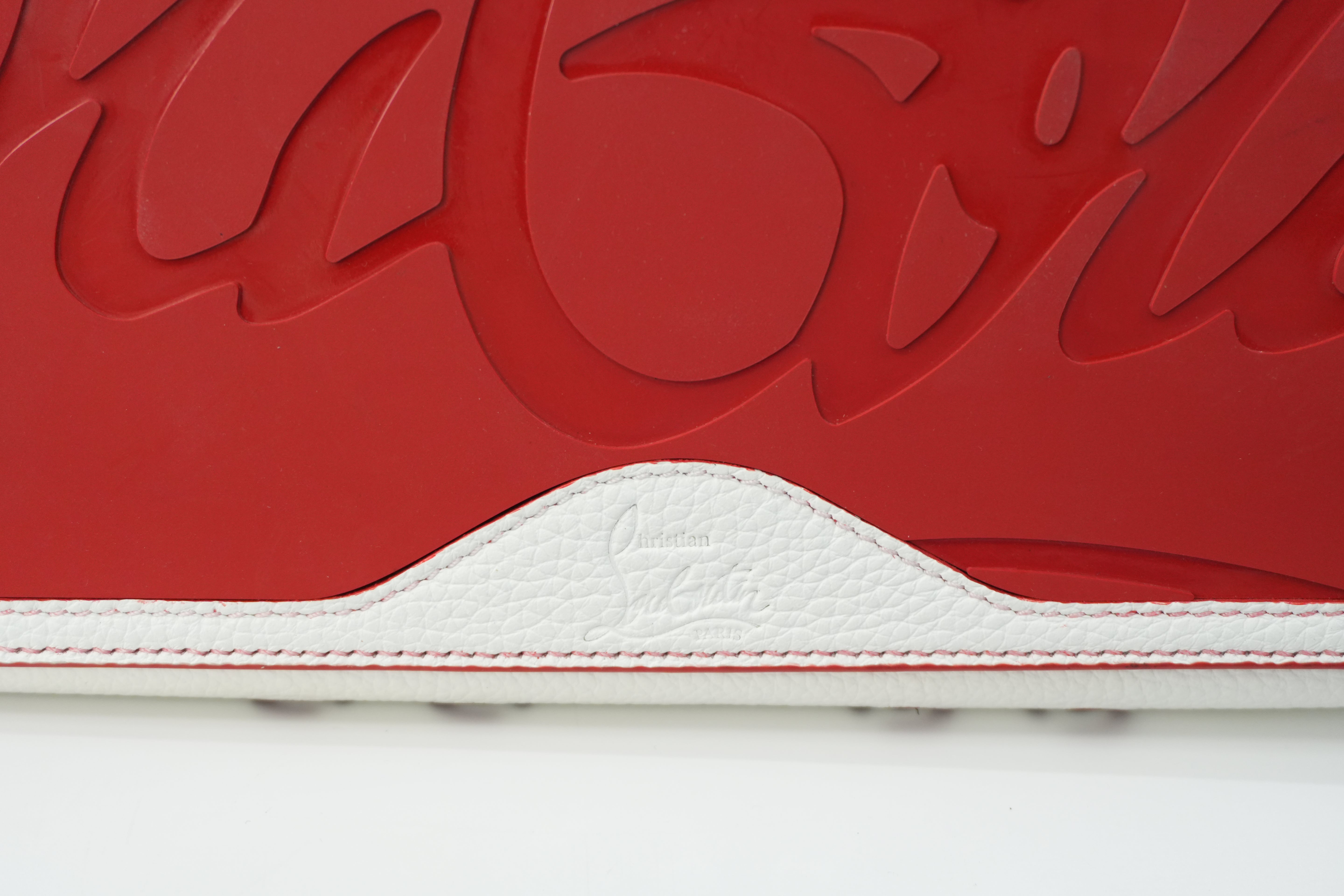 Pre-owned Christian Louboutin Leather Cabarock Perforated Tote Bag White