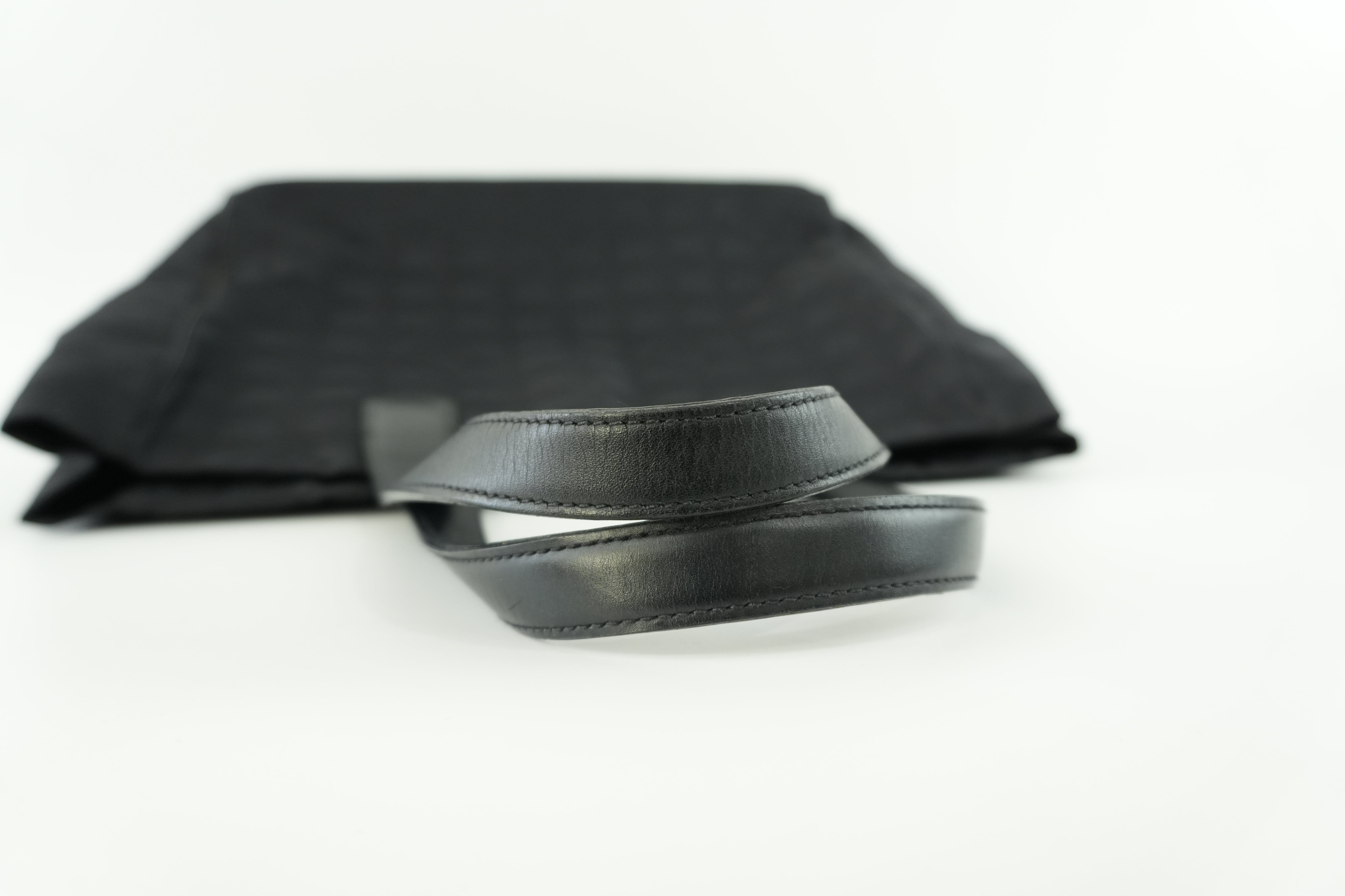 Chanel New Travel Line Tote Bag Black Nylon Used