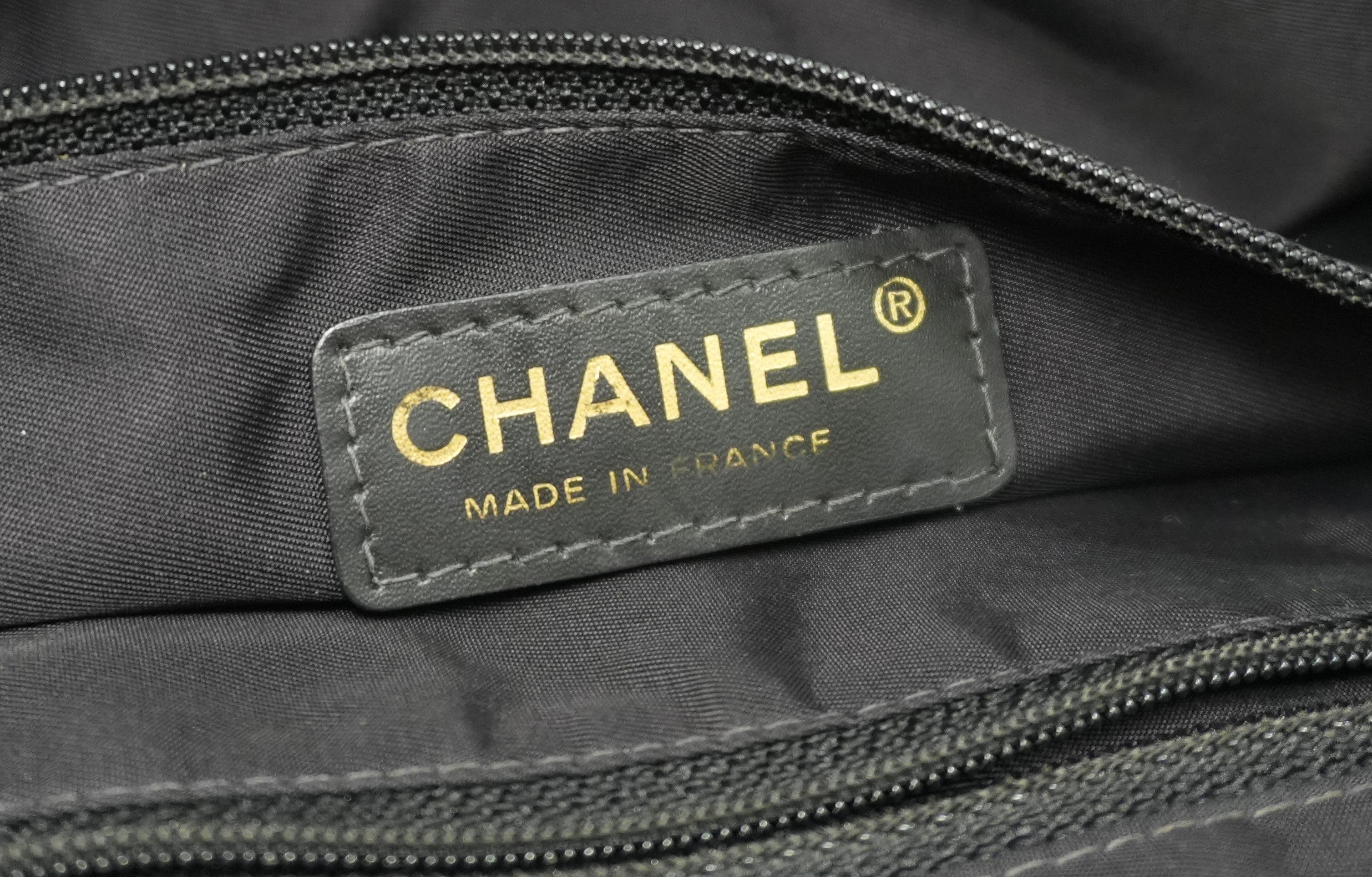 Chanel New Travel Line Tote Bag Black Nylon Used