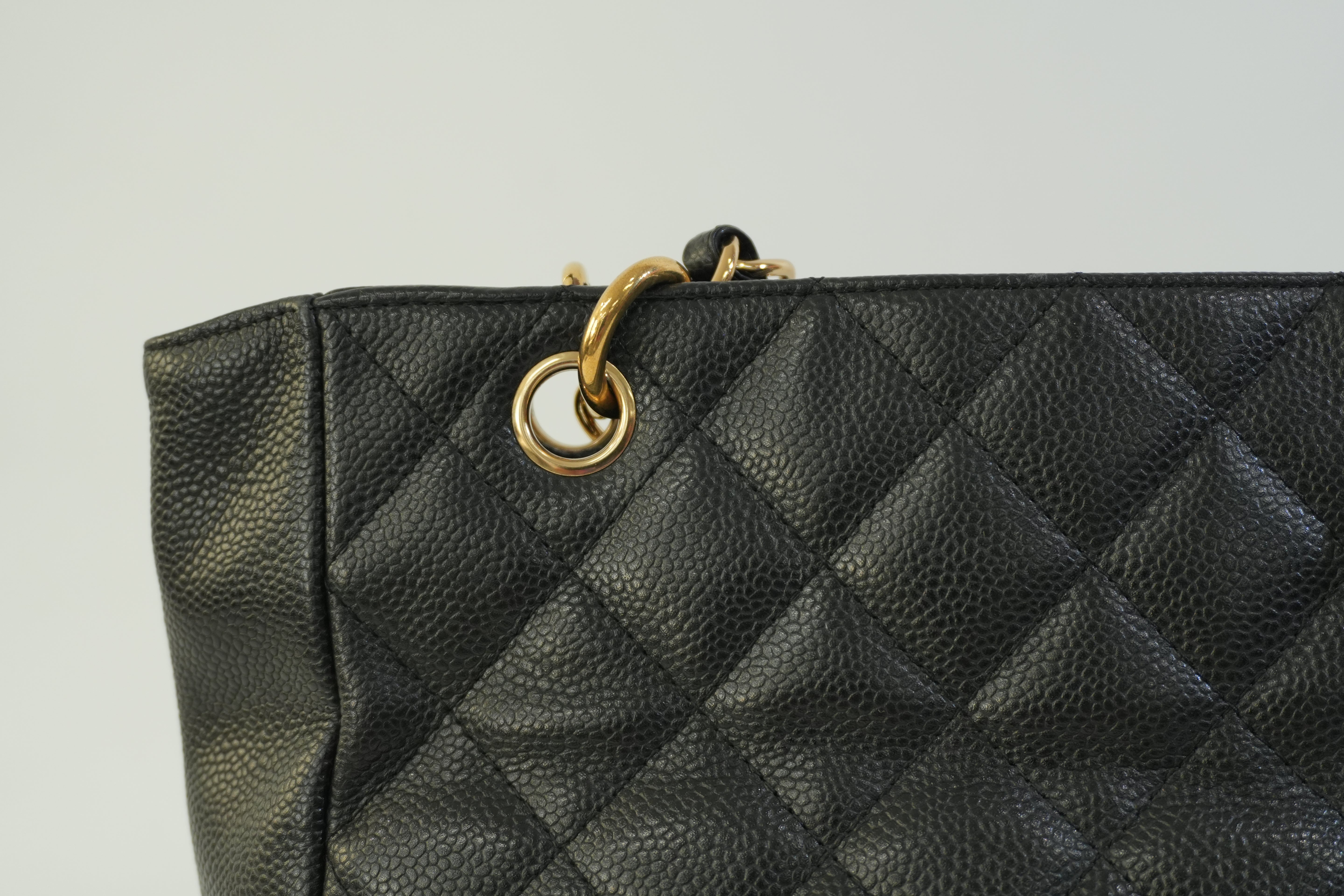 Pre-owned Chanel Caviar Skin Leather PST Chain Shoulder Bag Black