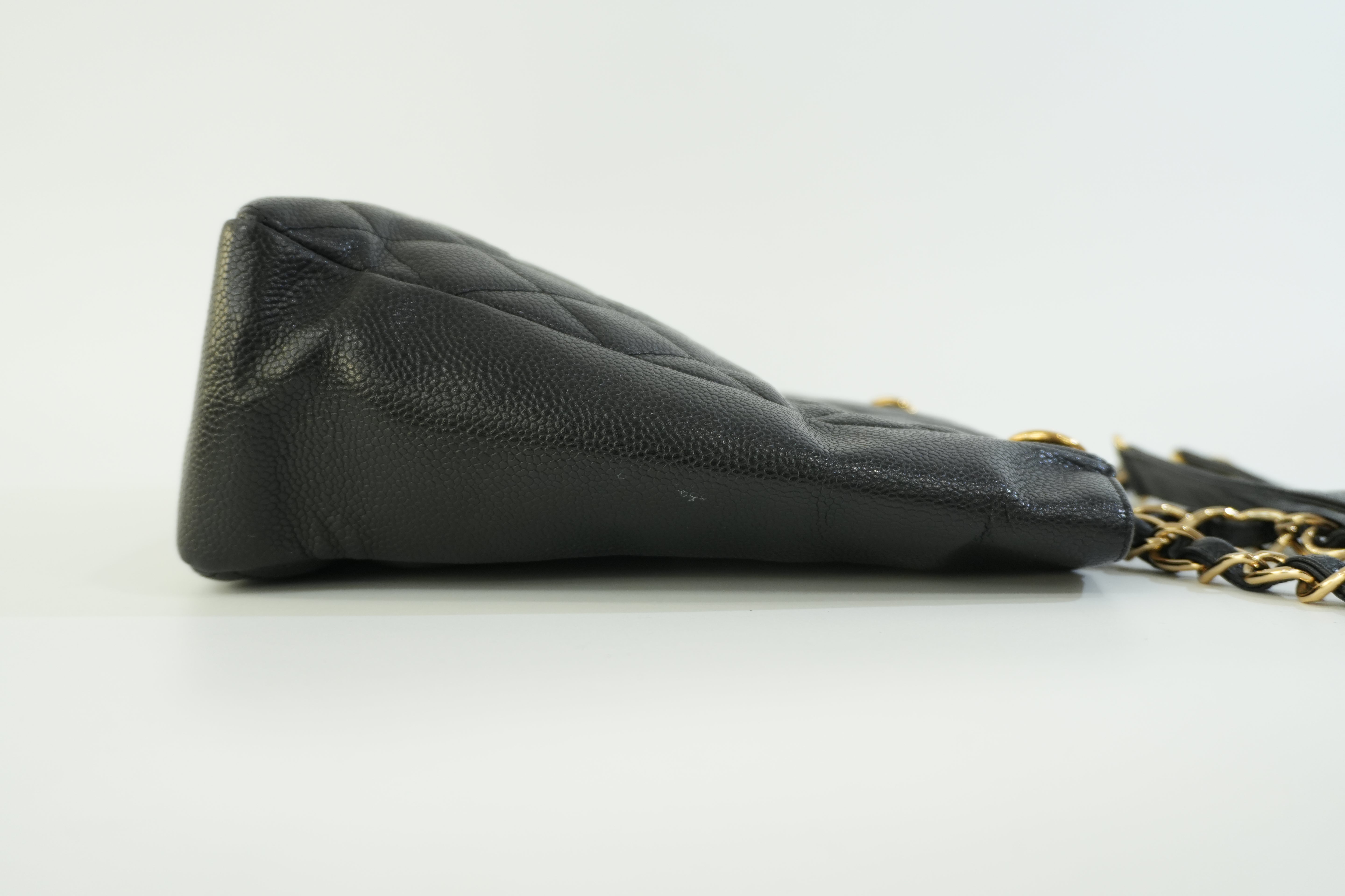 Pre-owned Chanel Caviar Skin Leather PST Chain Shoulder Bag Black