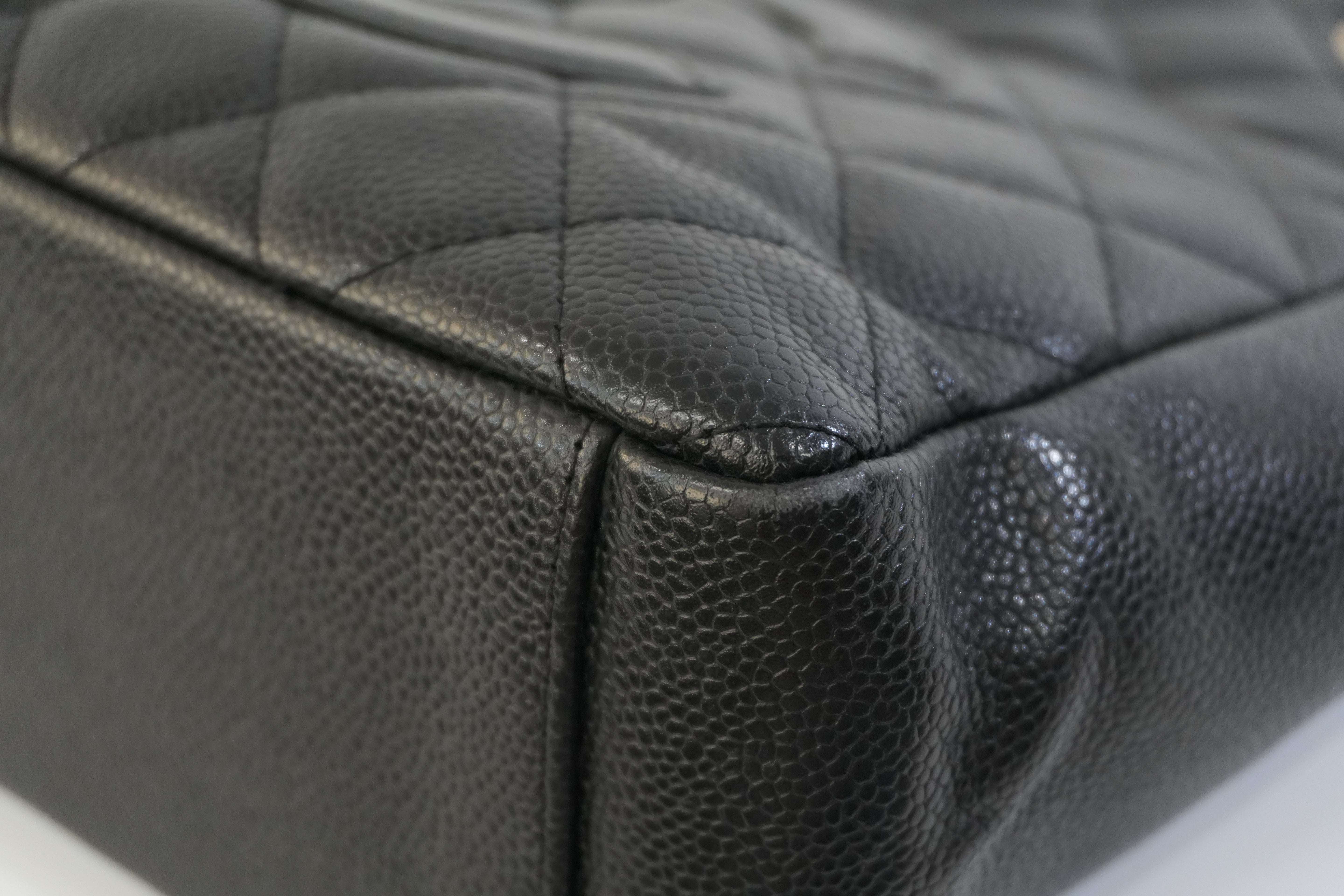 Pre-owned Chanel Caviar Skin Leather PST Chain Shoulder Bag Black