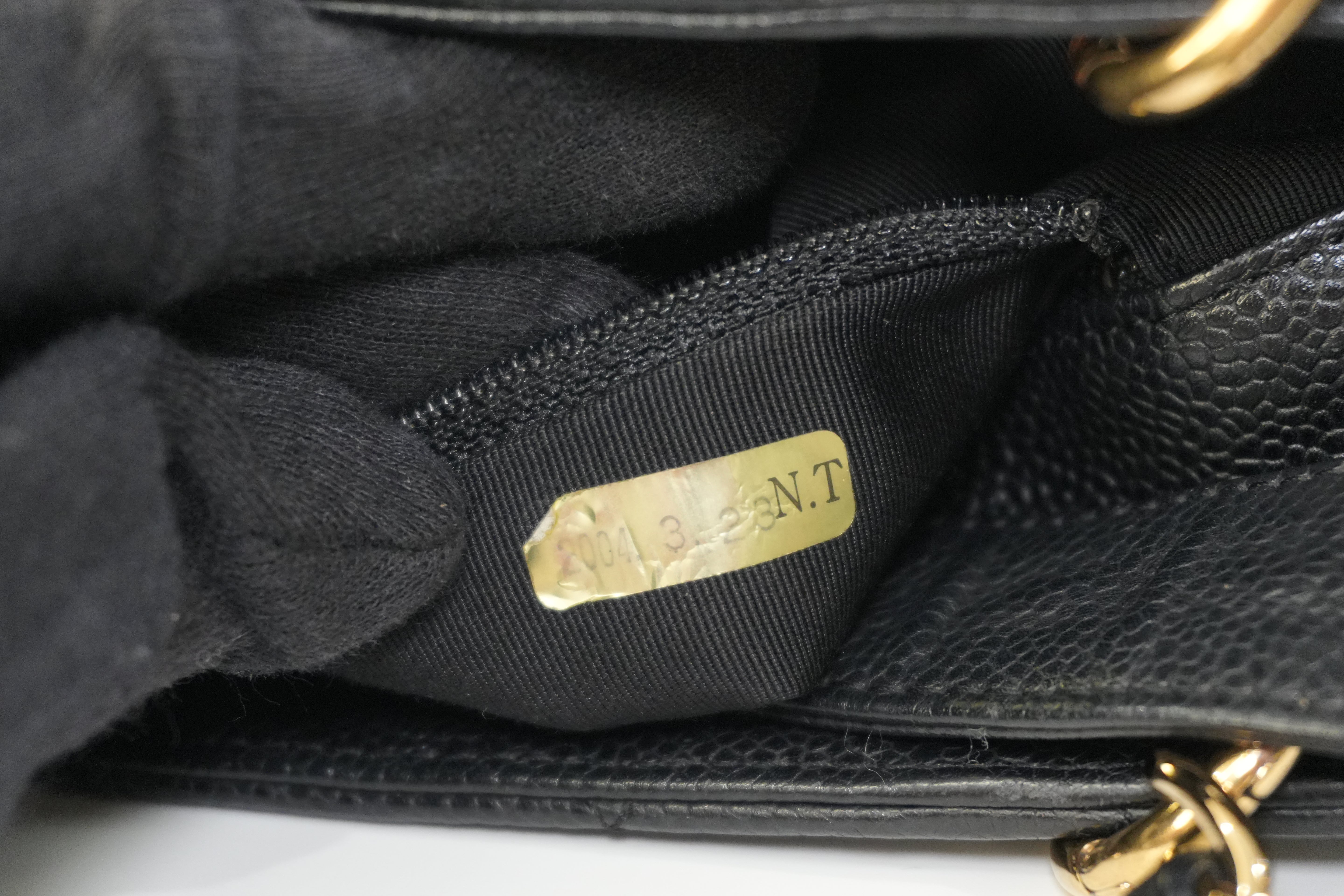 Pre-owned Chanel Caviar Skin Leather PST Chain Shoulder Bag Black