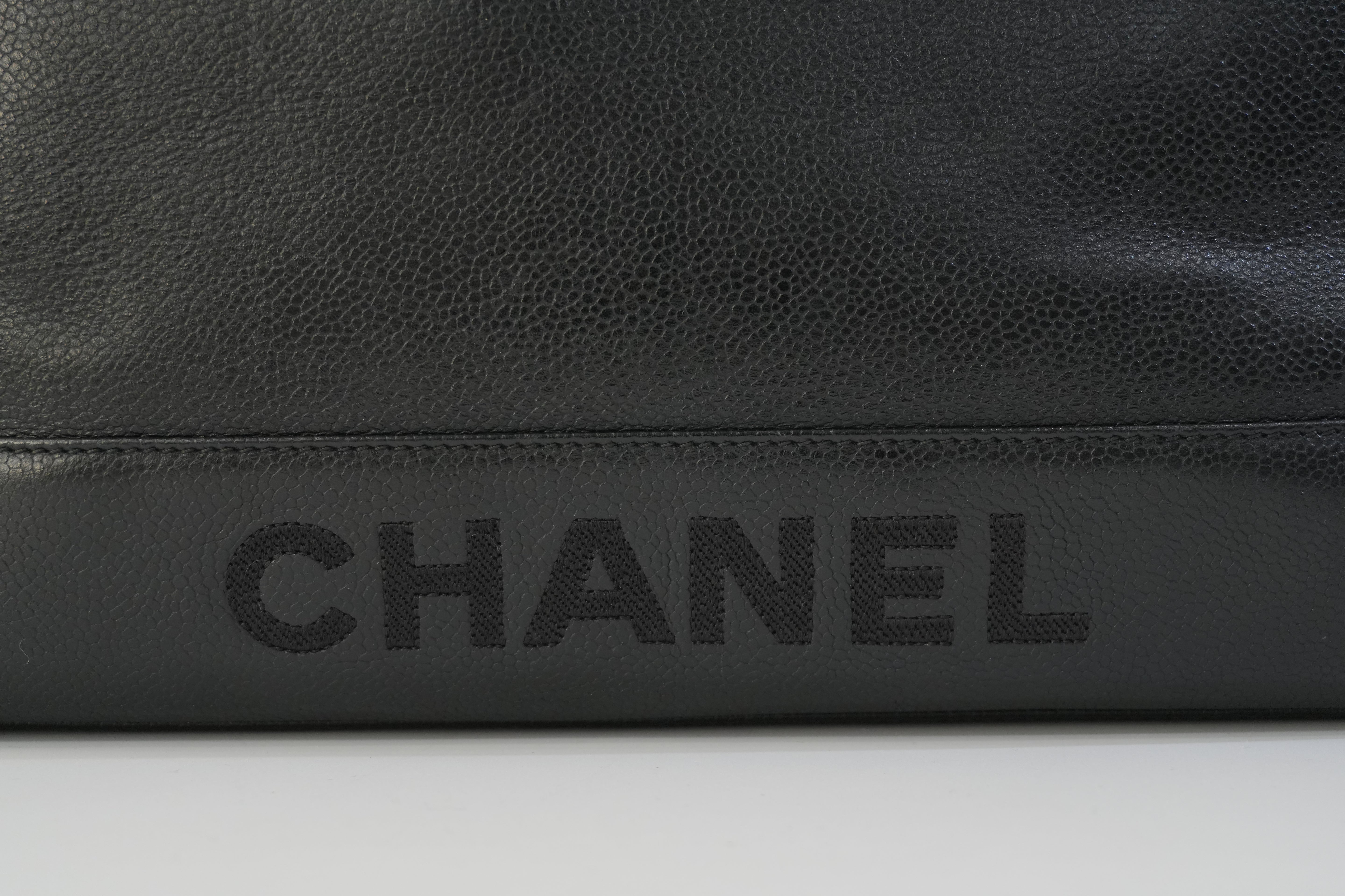 Pre-owned Chanel Caviar Skin Leather Tote Bag Black