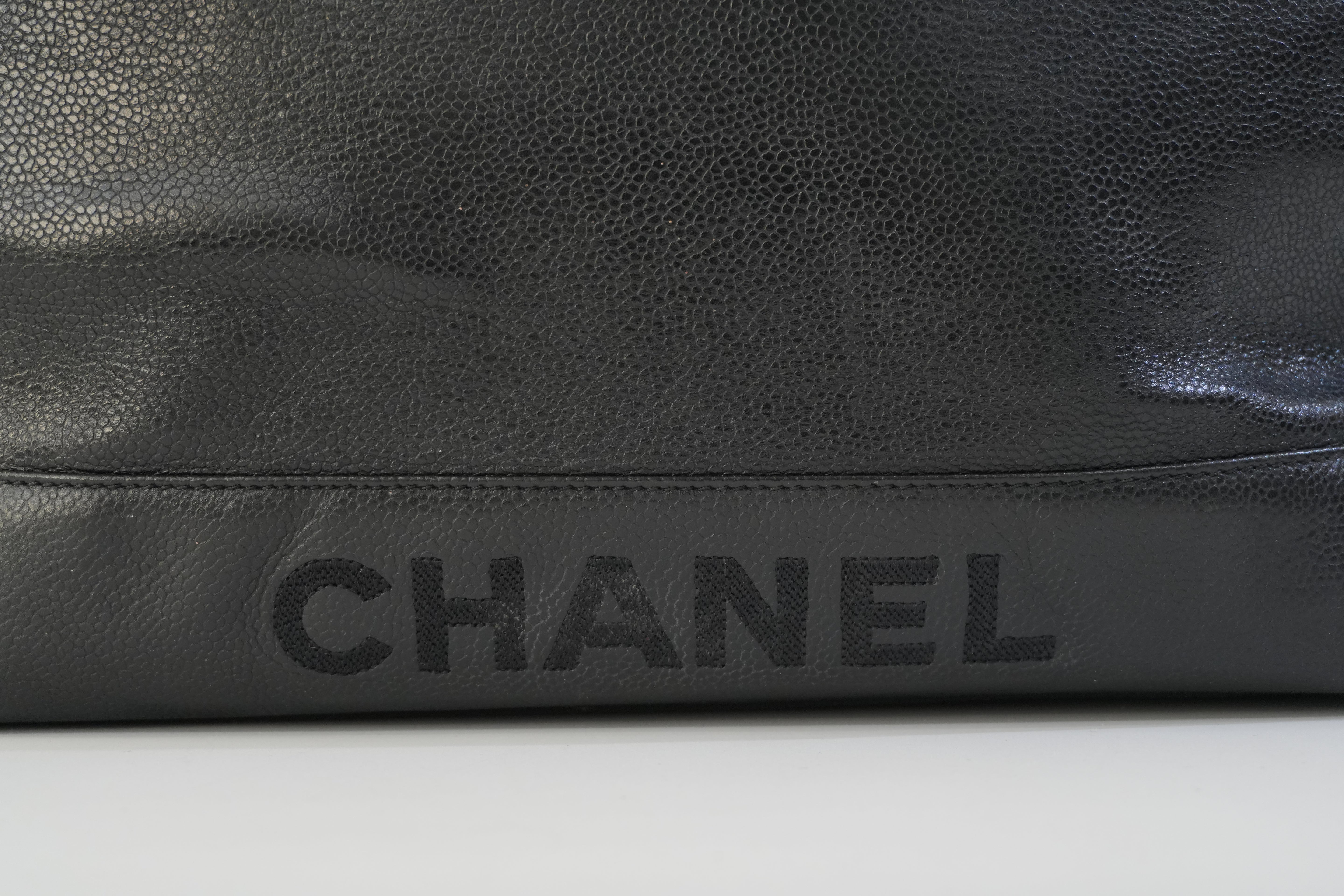 Pre-owned Chanel Caviar Skin Leather Tote Bag Black