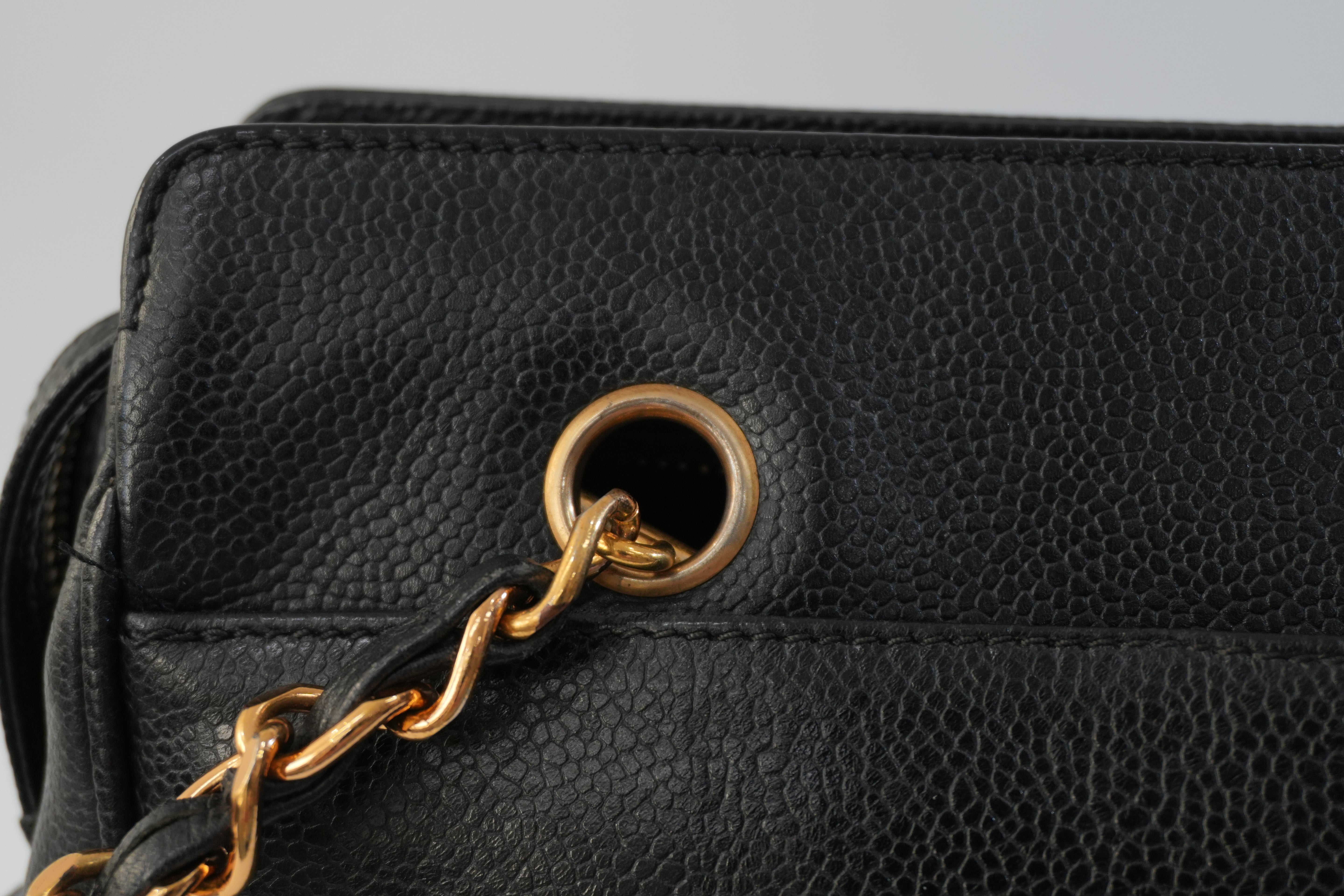 Pre-owned Chanel Caviar Skin Leather Tote Bag Black