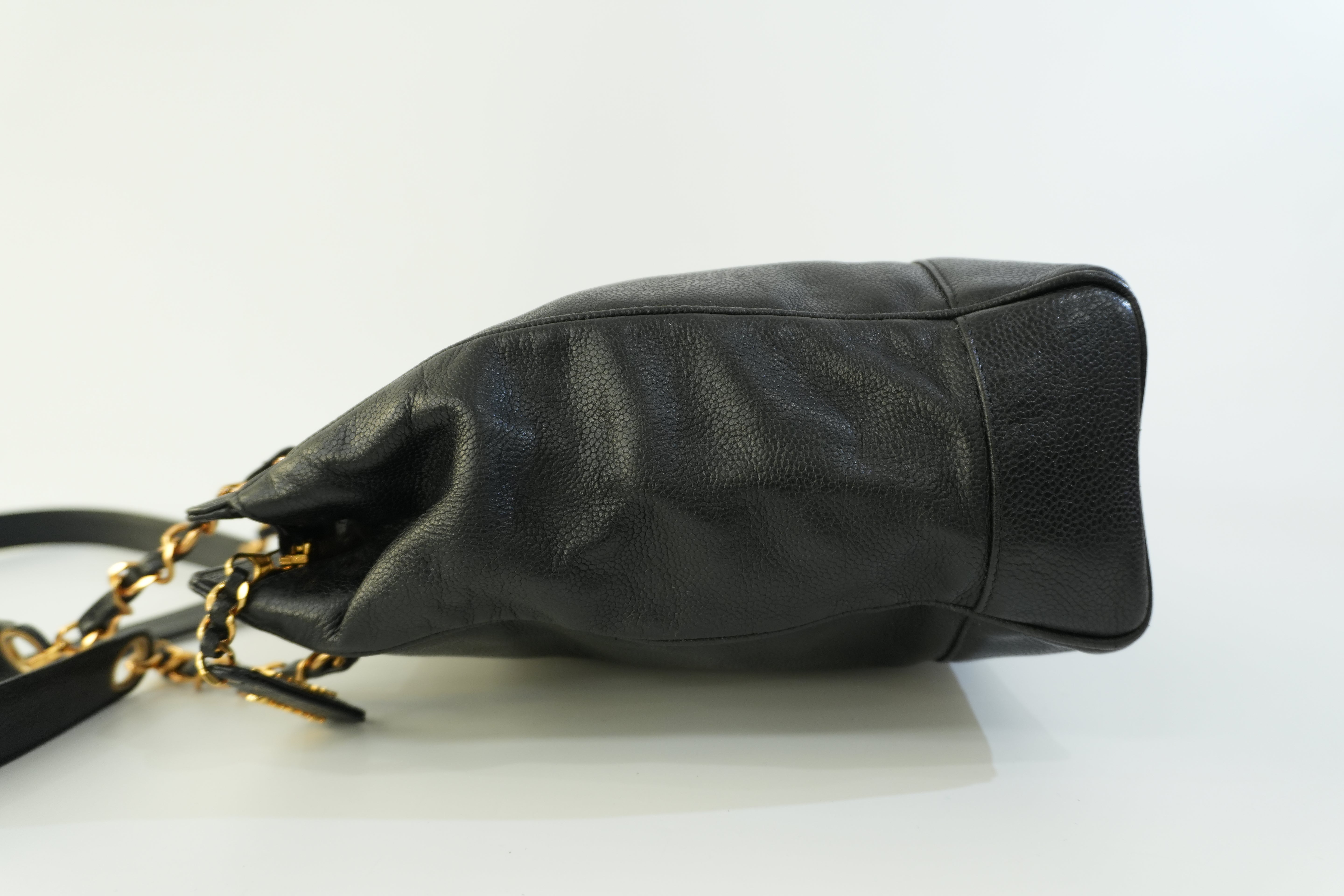 Pre-owned Chanel Caviar Skin Leather Tote Bag Black