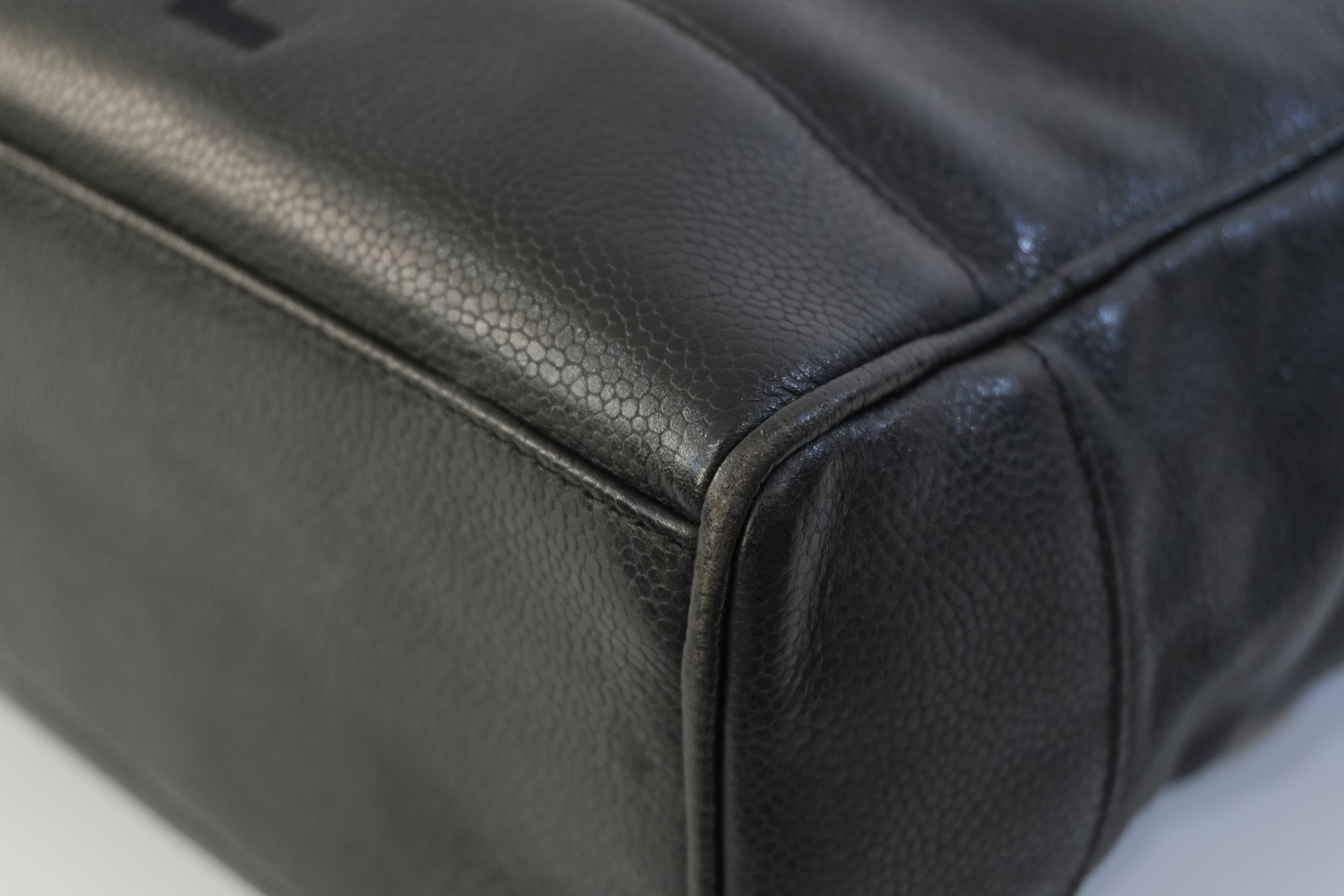 Pre-owned Chanel Caviar Skin Leather Tote Bag Black