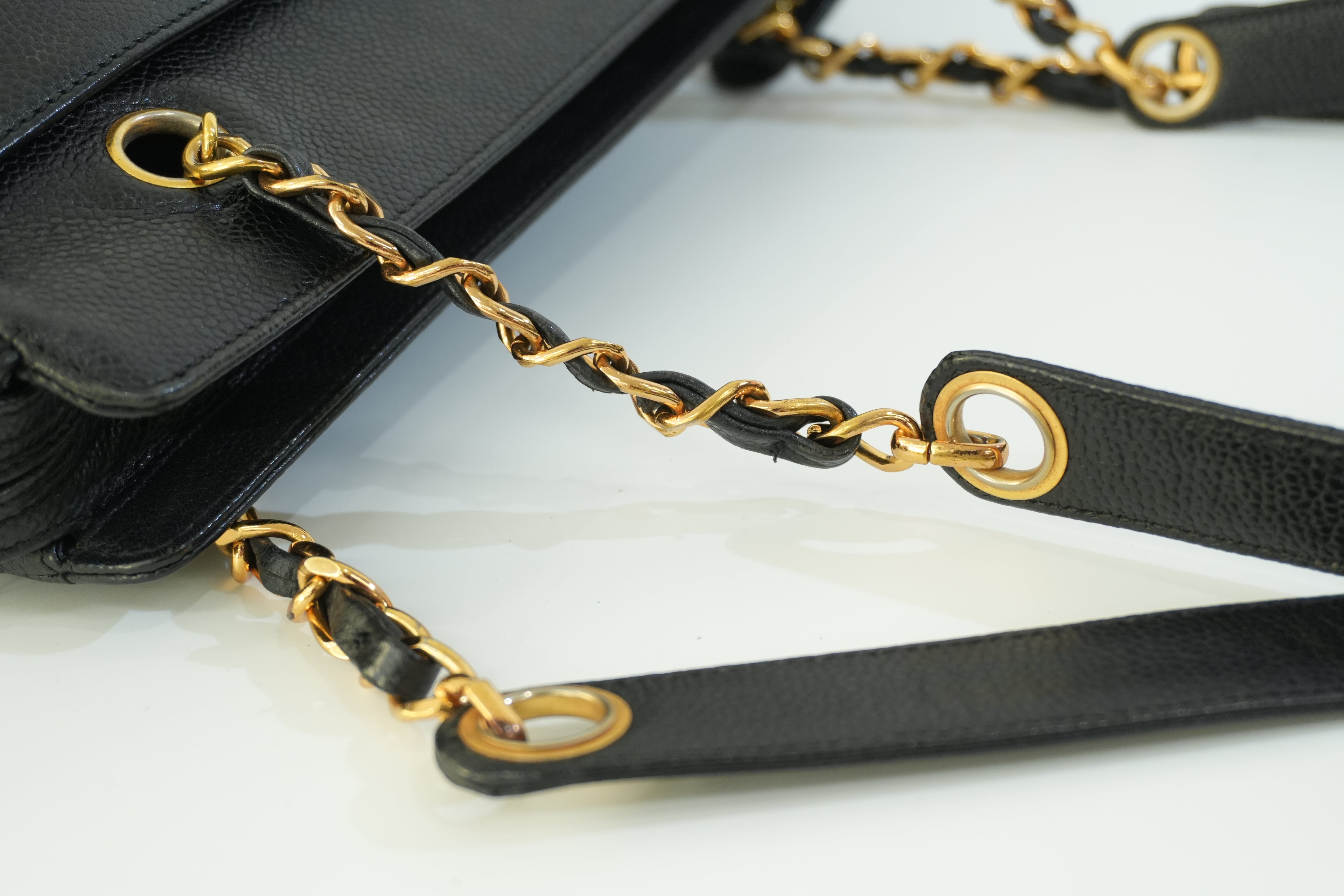 Pre-owned Chanel Caviar Skin Leather Tote Bag Black