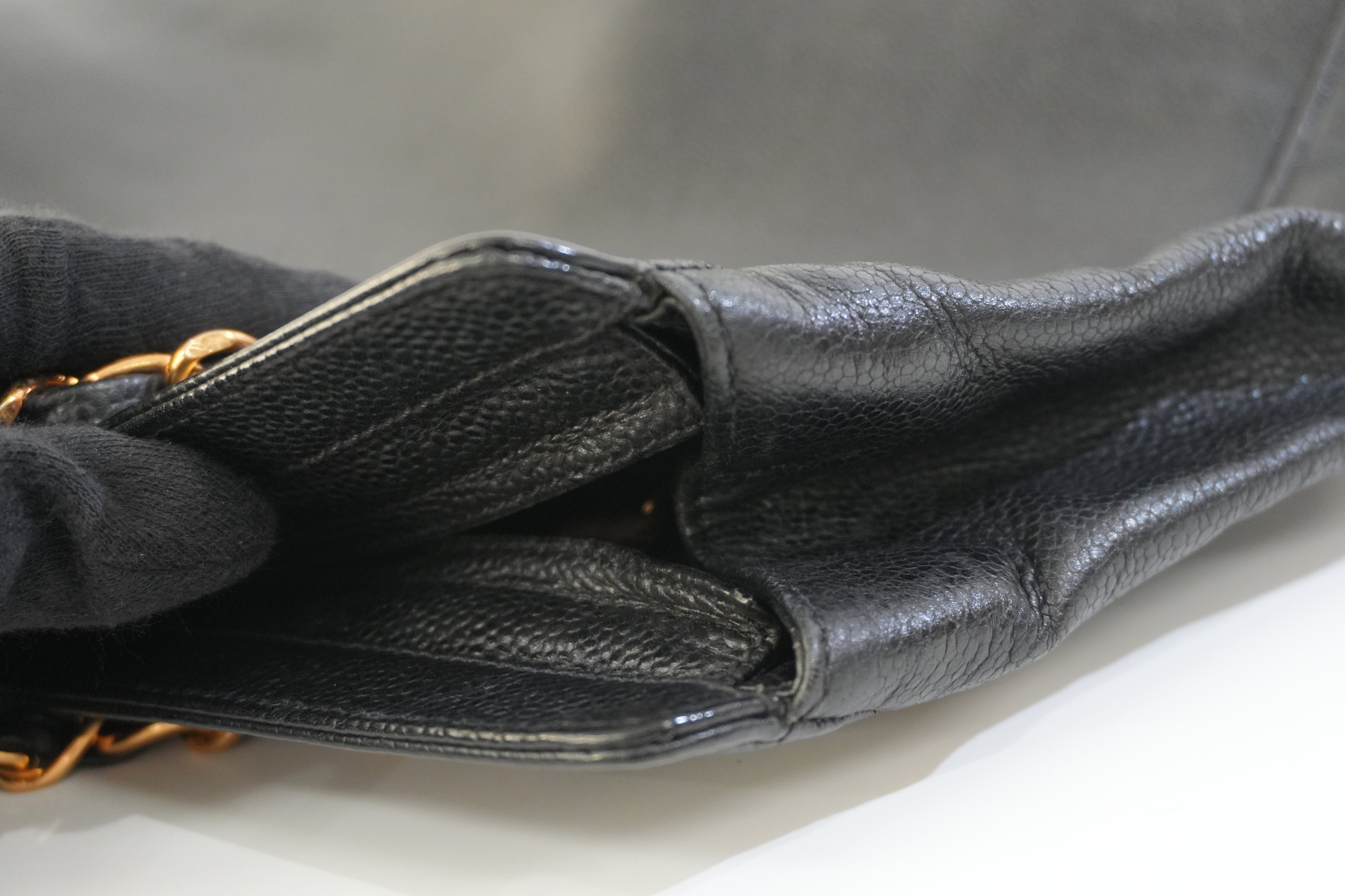 Pre-owned Chanel Caviar Skin Leather Tote Bag Black