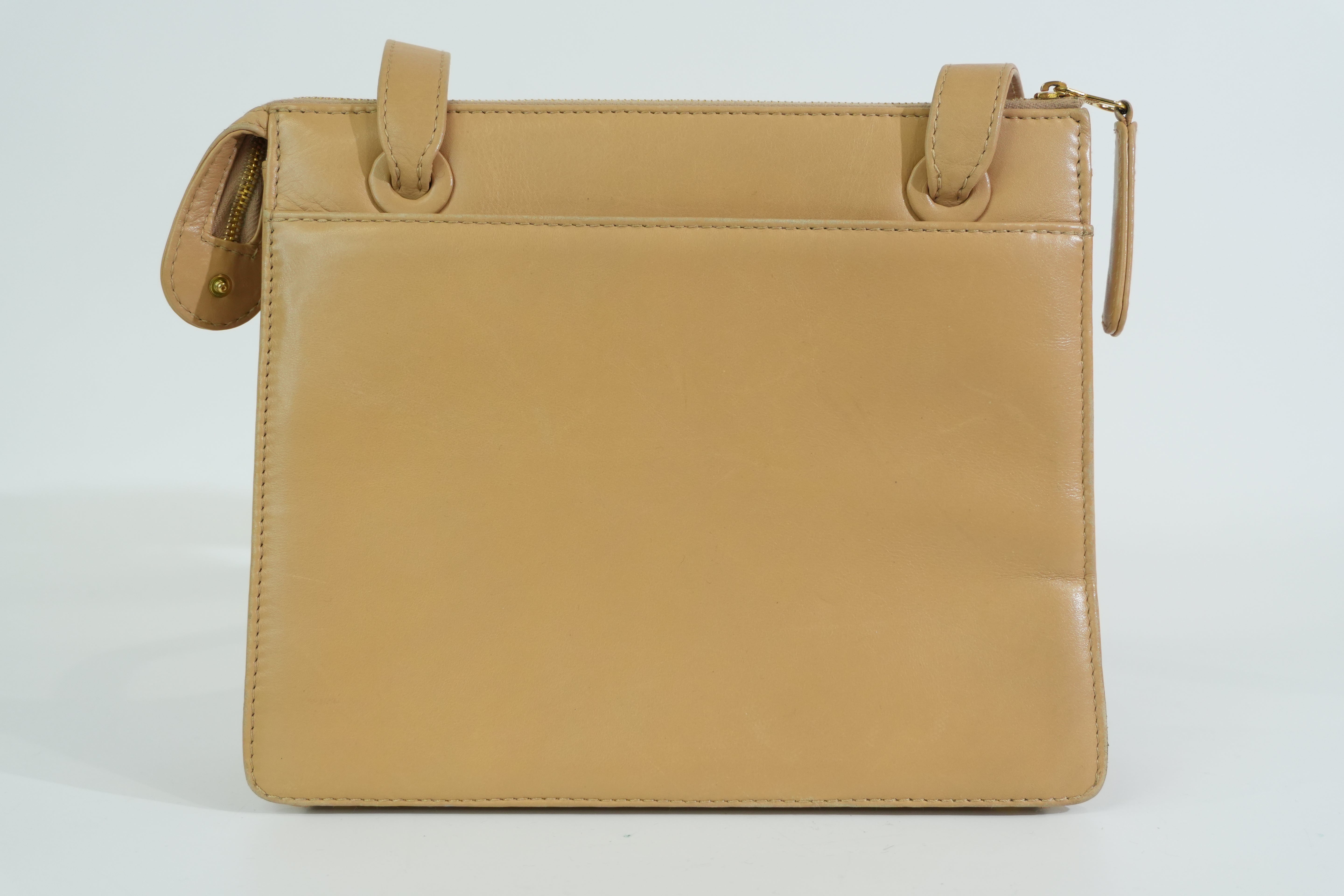 Pre-owned Chanel Lambskin Leather Tote Bag Beige