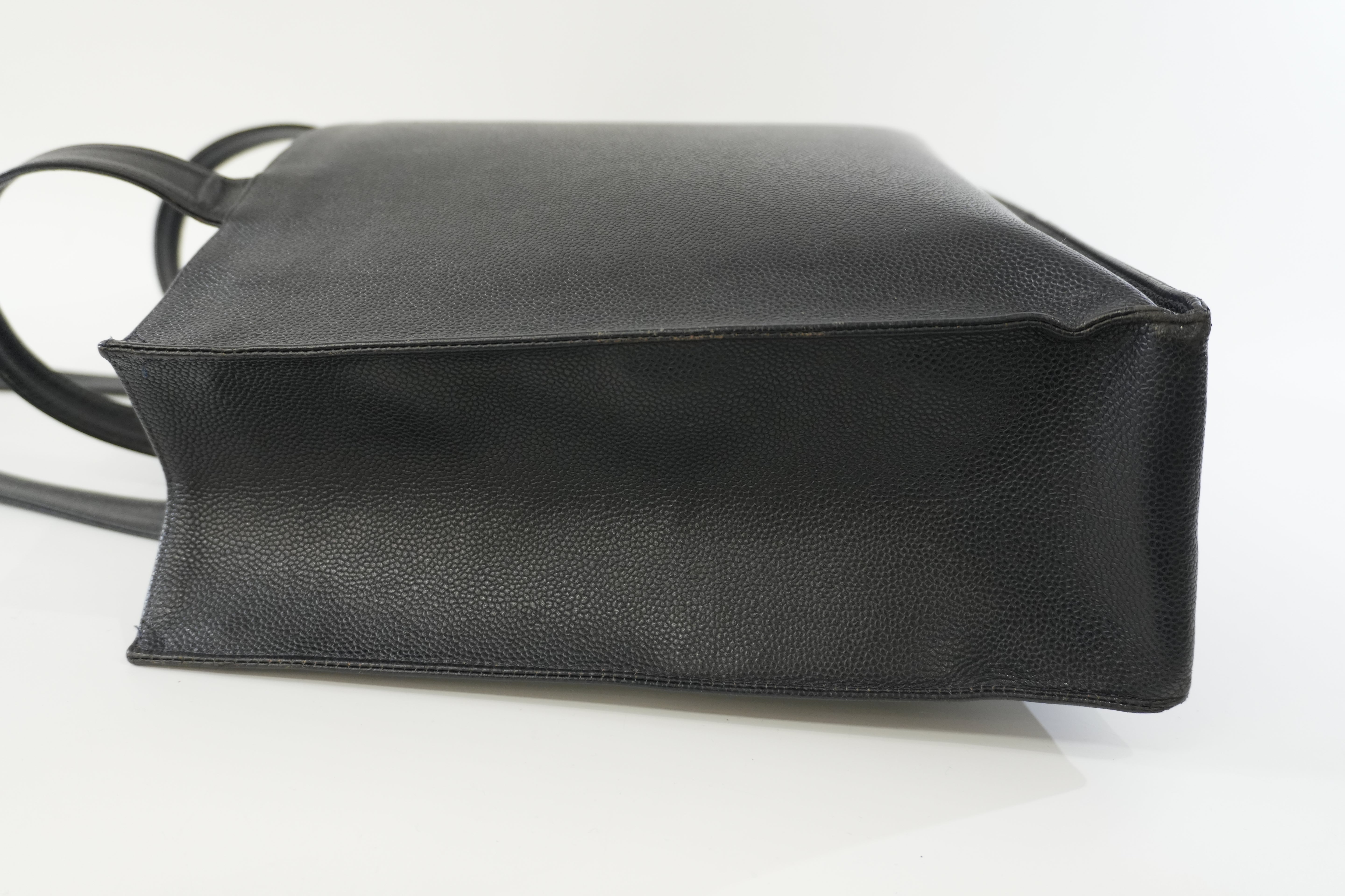 Pre-owned Chanel Caviar Skin Leather Tote Bag Black