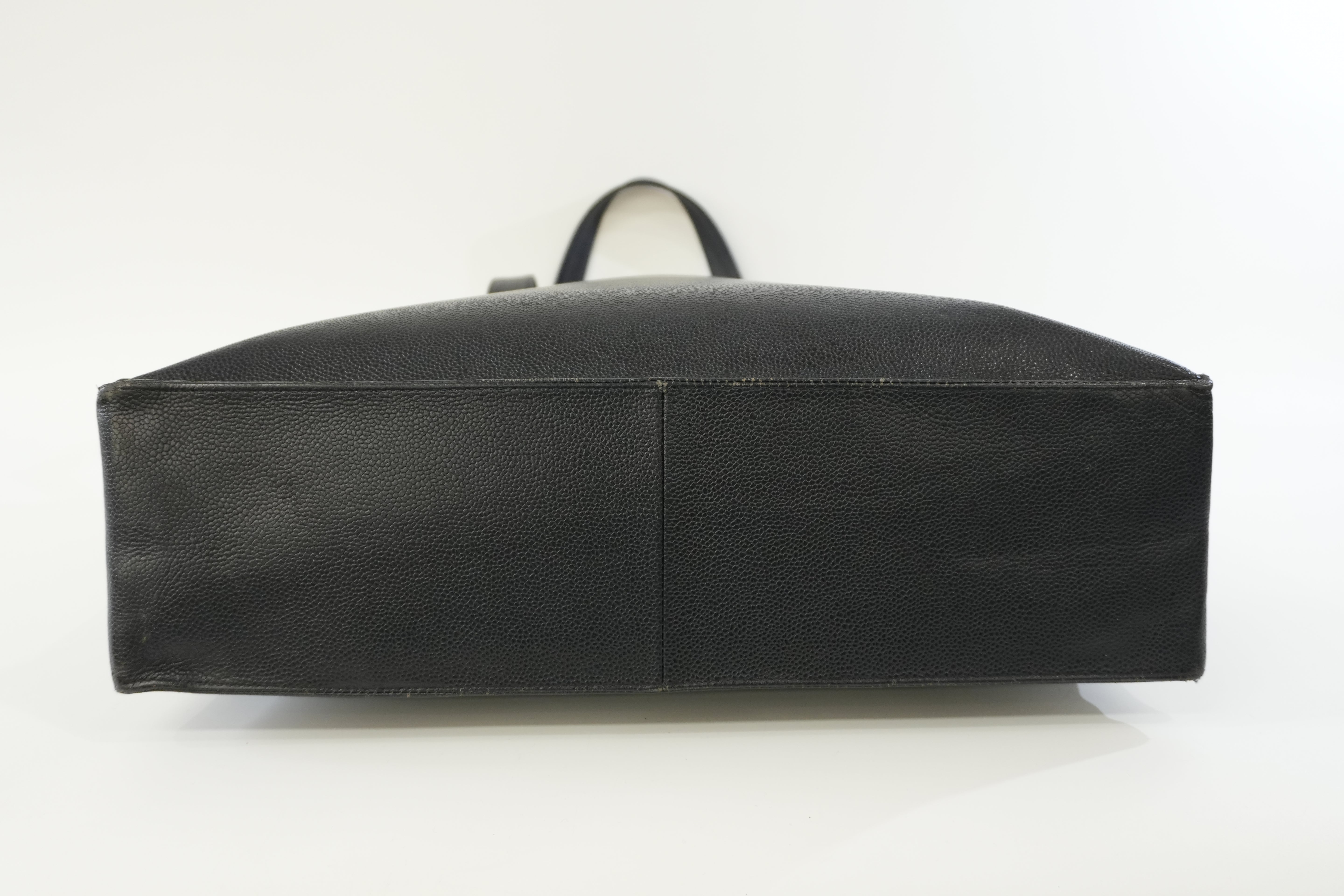 Pre-owned Chanel Caviar Skin Leather Tote Bag Black