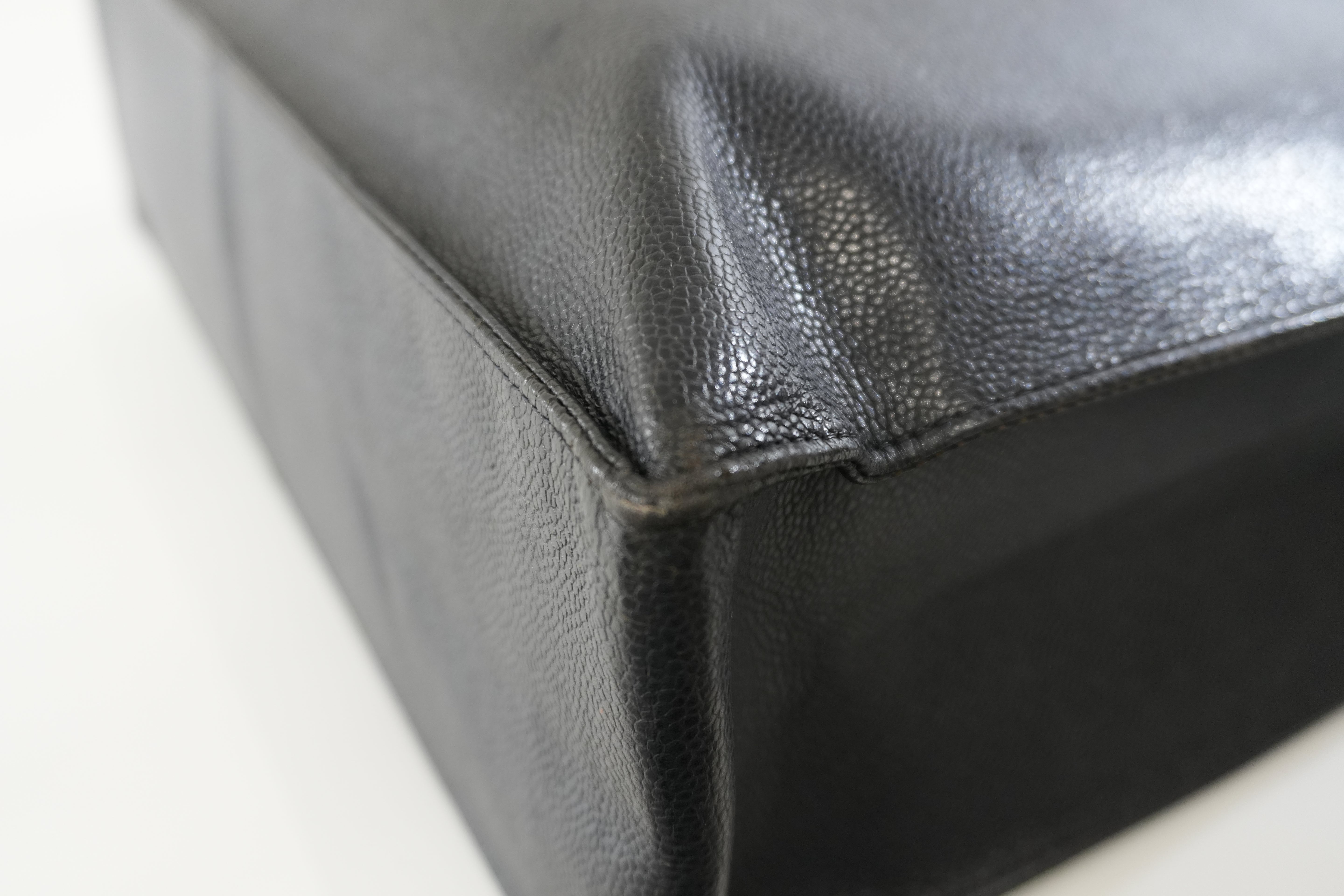 Pre-owned Chanel Caviar Skin Leather Tote Bag Black