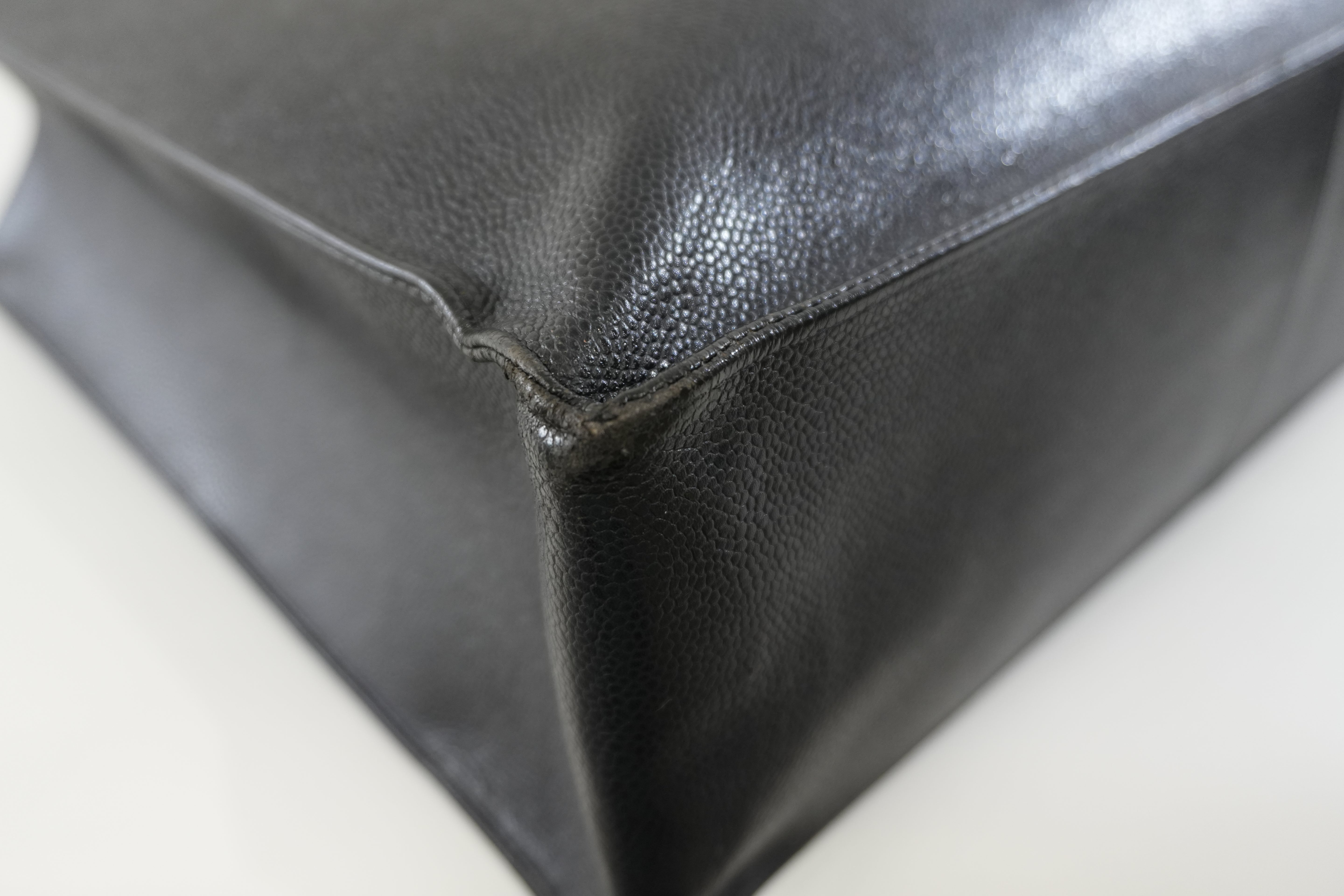 Pre-owned Chanel Caviar Skin Leather Tote Bag Black