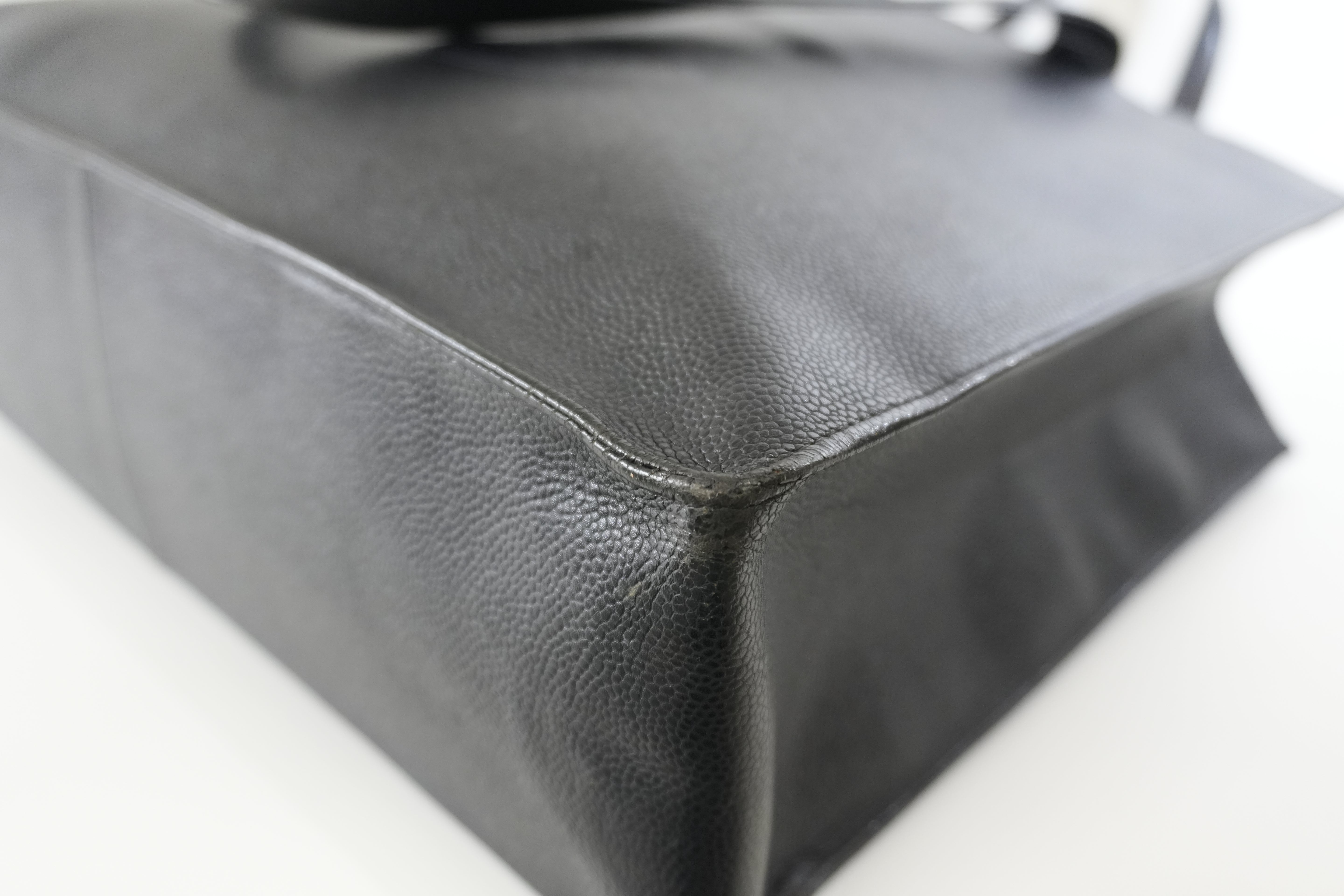 Pre-owned Chanel Caviar Skin Leather Tote Bag Black