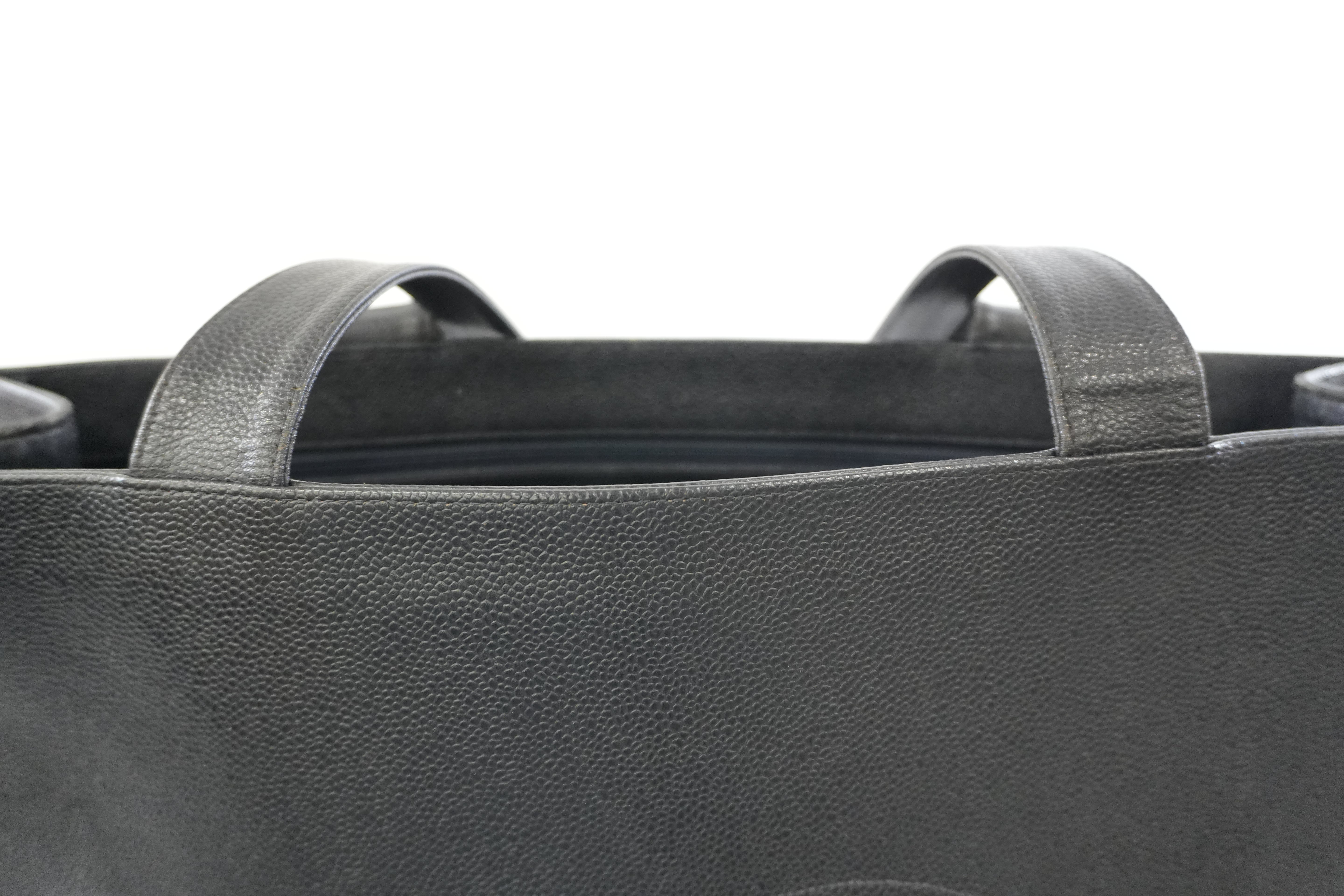 Pre-owned Chanel Caviar Skin Leather Tote Bag Black