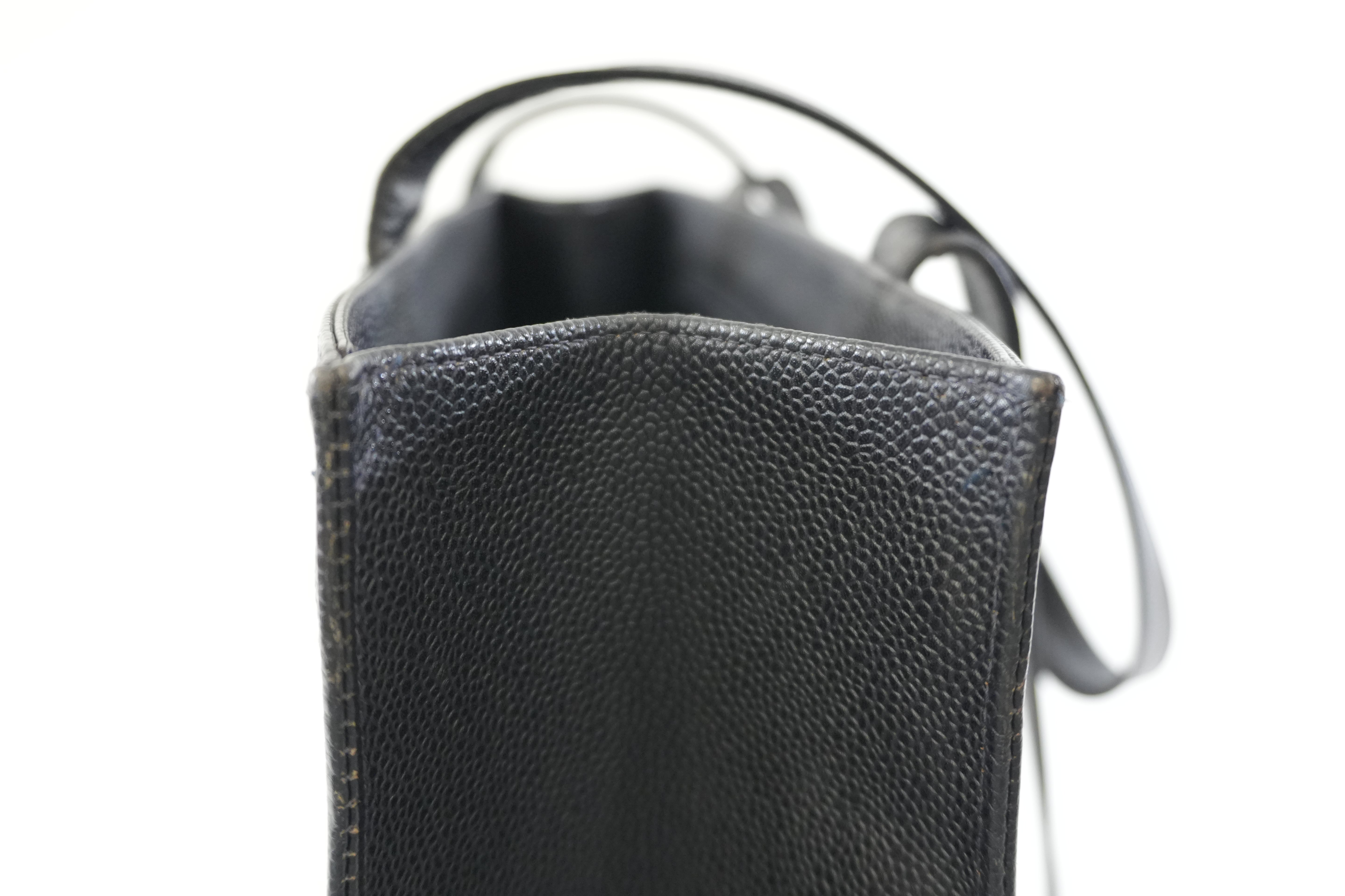 Pre-owned Chanel Caviar Skin Leather Tote Bag Black