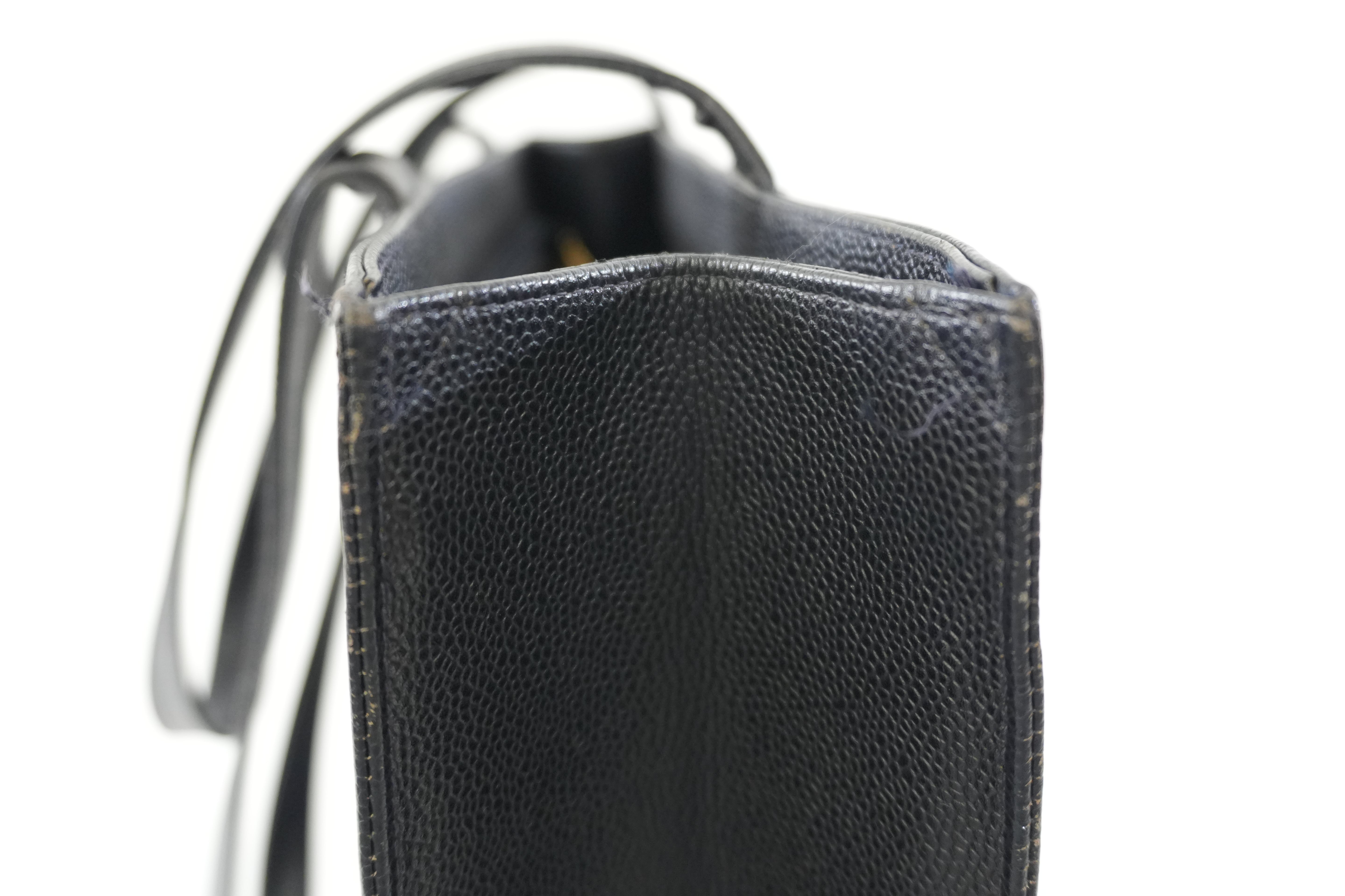 Pre-owned Chanel Caviar Skin Leather Tote Bag Black