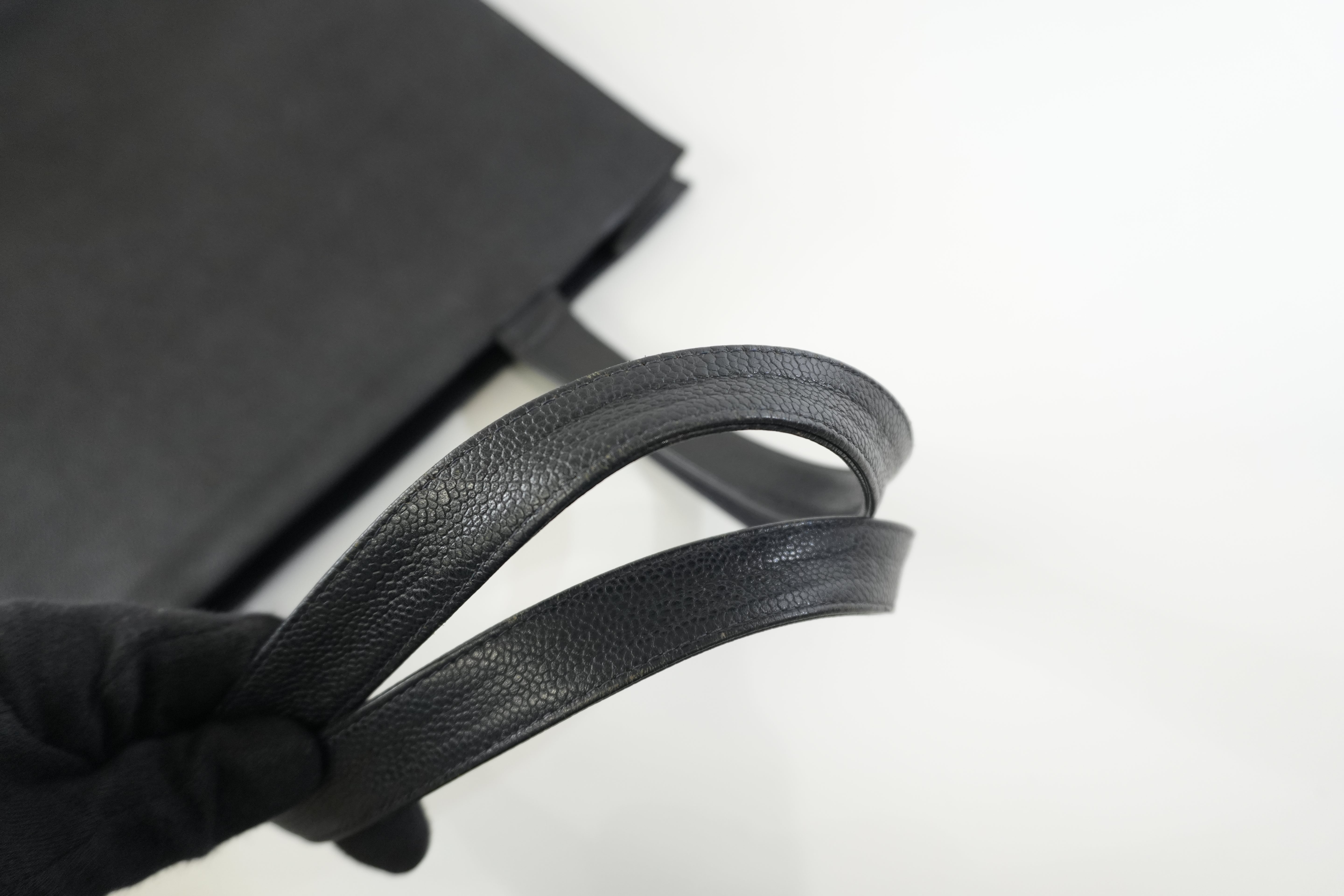 Pre-owned Chanel Caviar Skin Leather Tote Bag Black