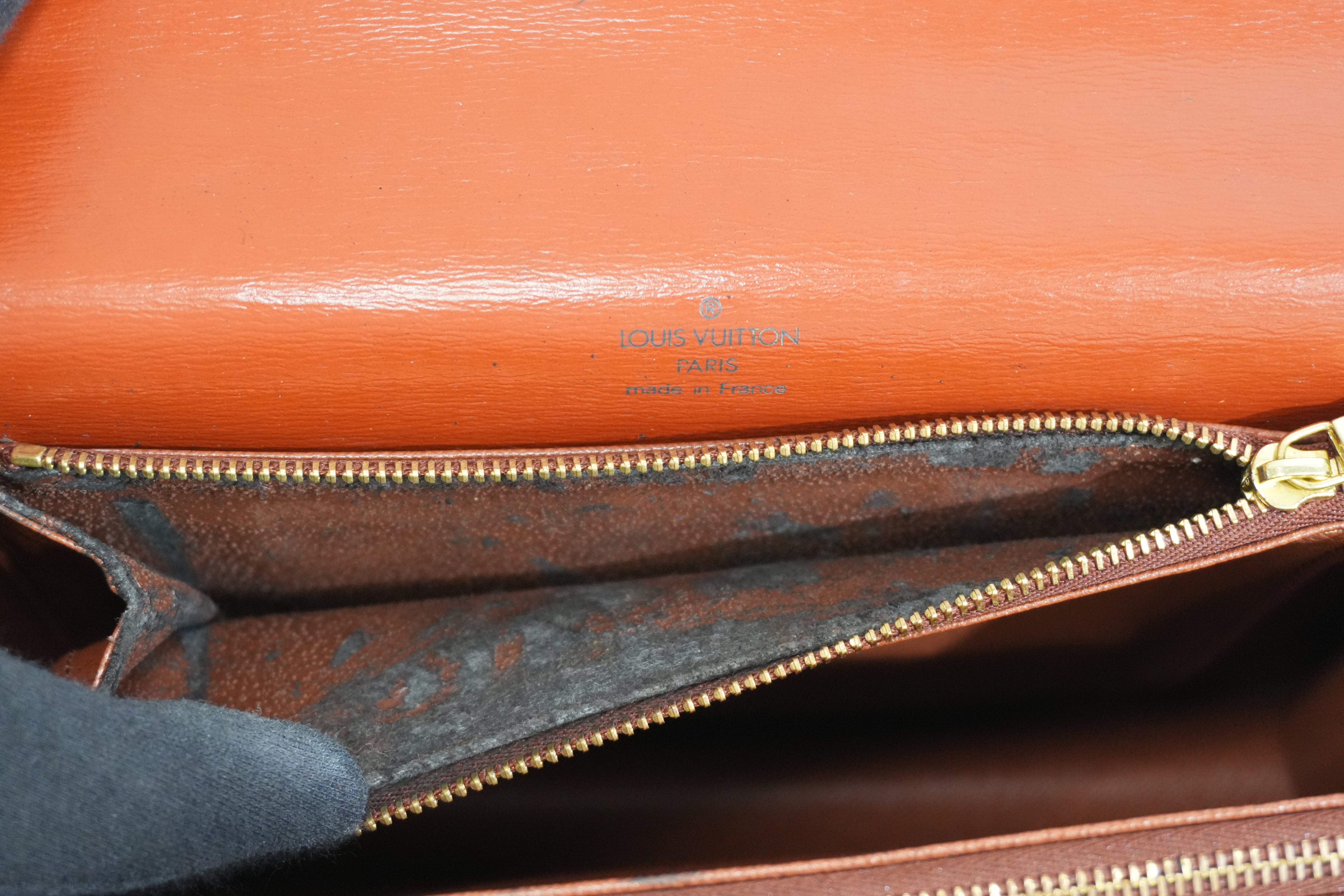 Pre-owned Louis Vuitton Epi Concorde Top Handle Handbag Kenya Brown