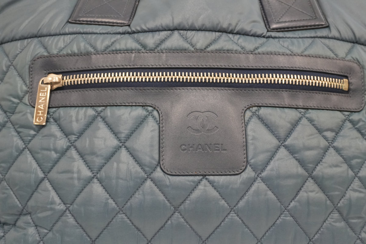 Pre-Owned Chanel Coco Cocoon Tote Bag Blue