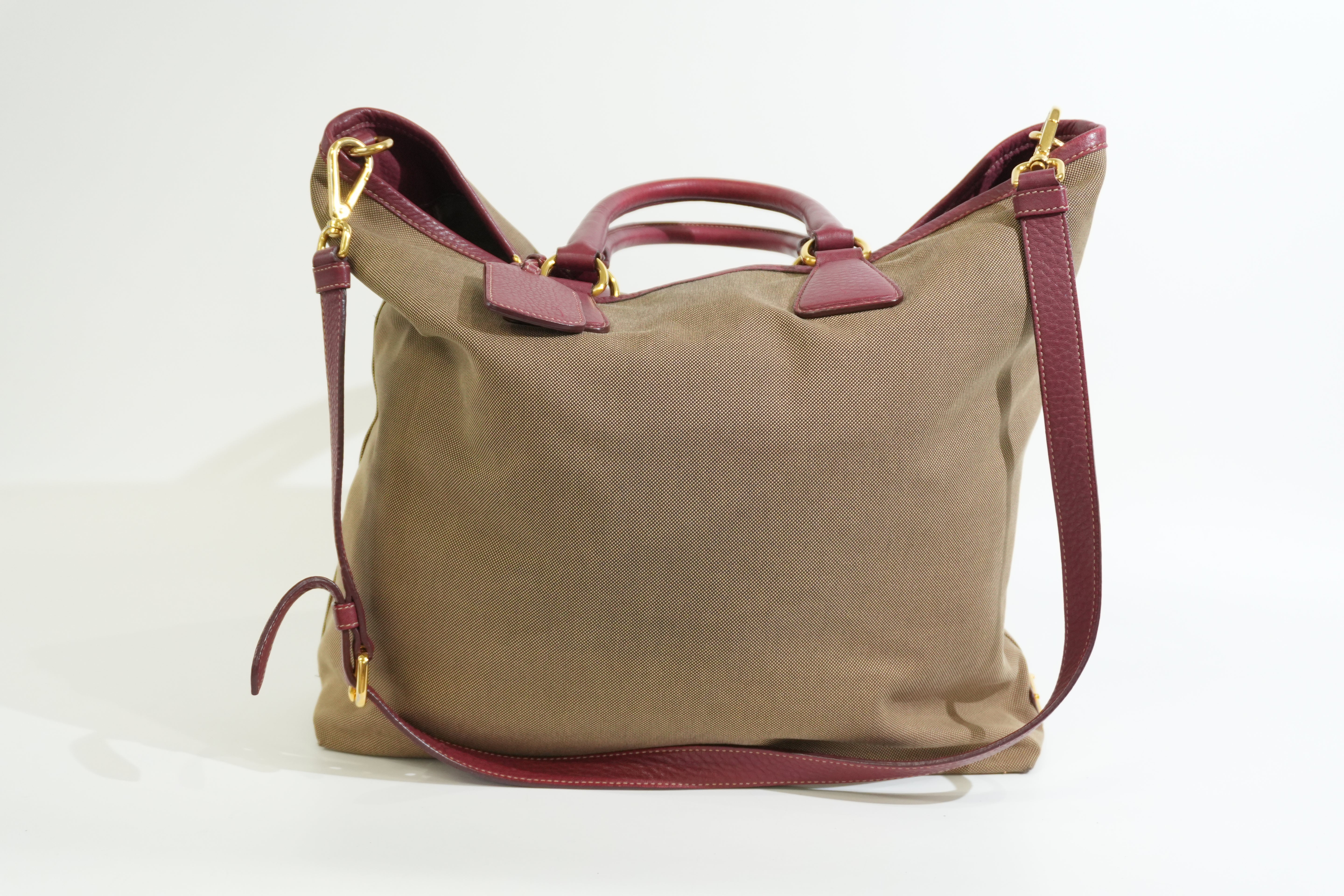 Pre-owned Prada Jacquard Two Way Tote Bag Brown