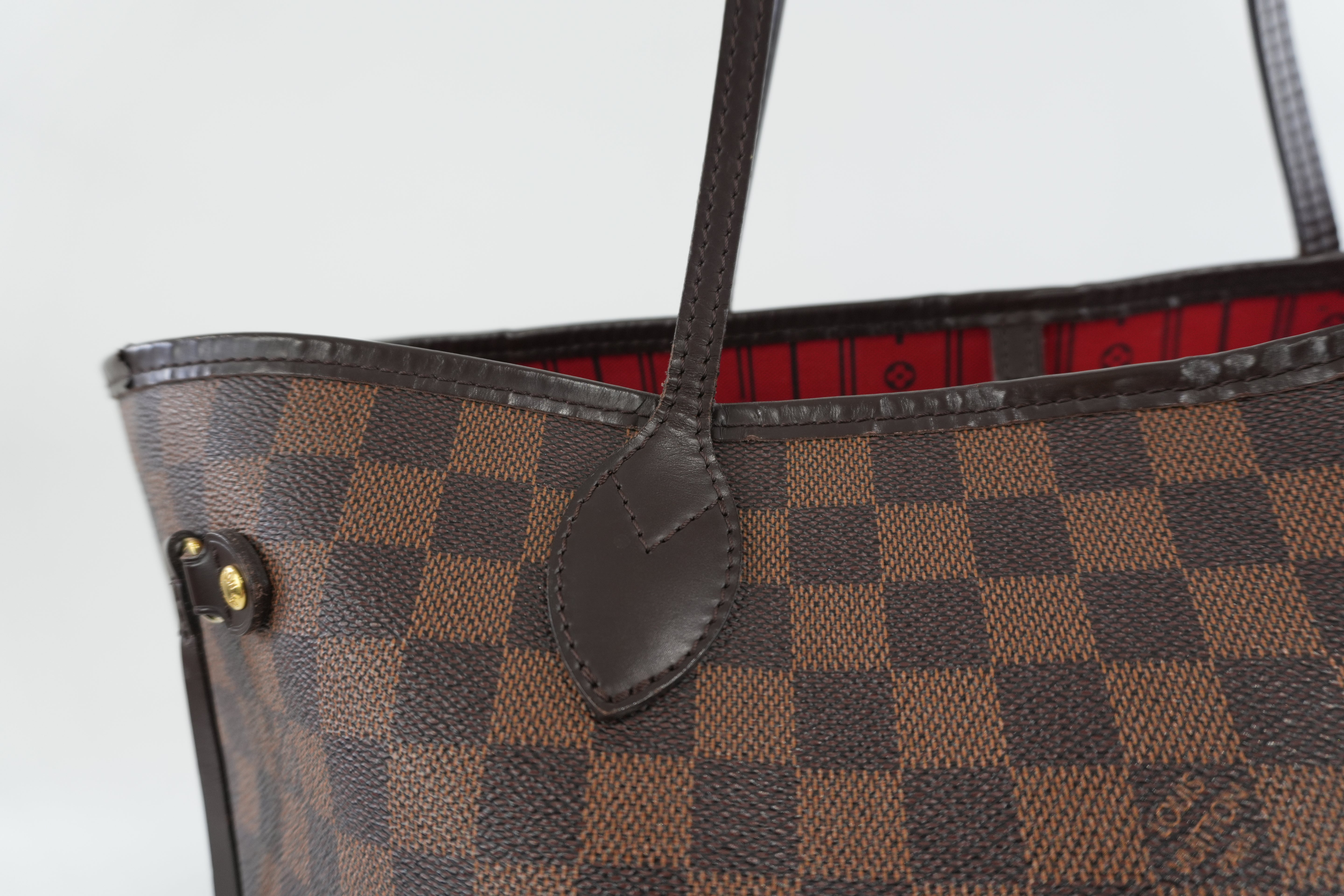Louis Vuitton Damier Ebene Neverfull MM Shoulder Tote Bag Used